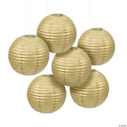 Gold Paper Lanterns - 6 Pieces