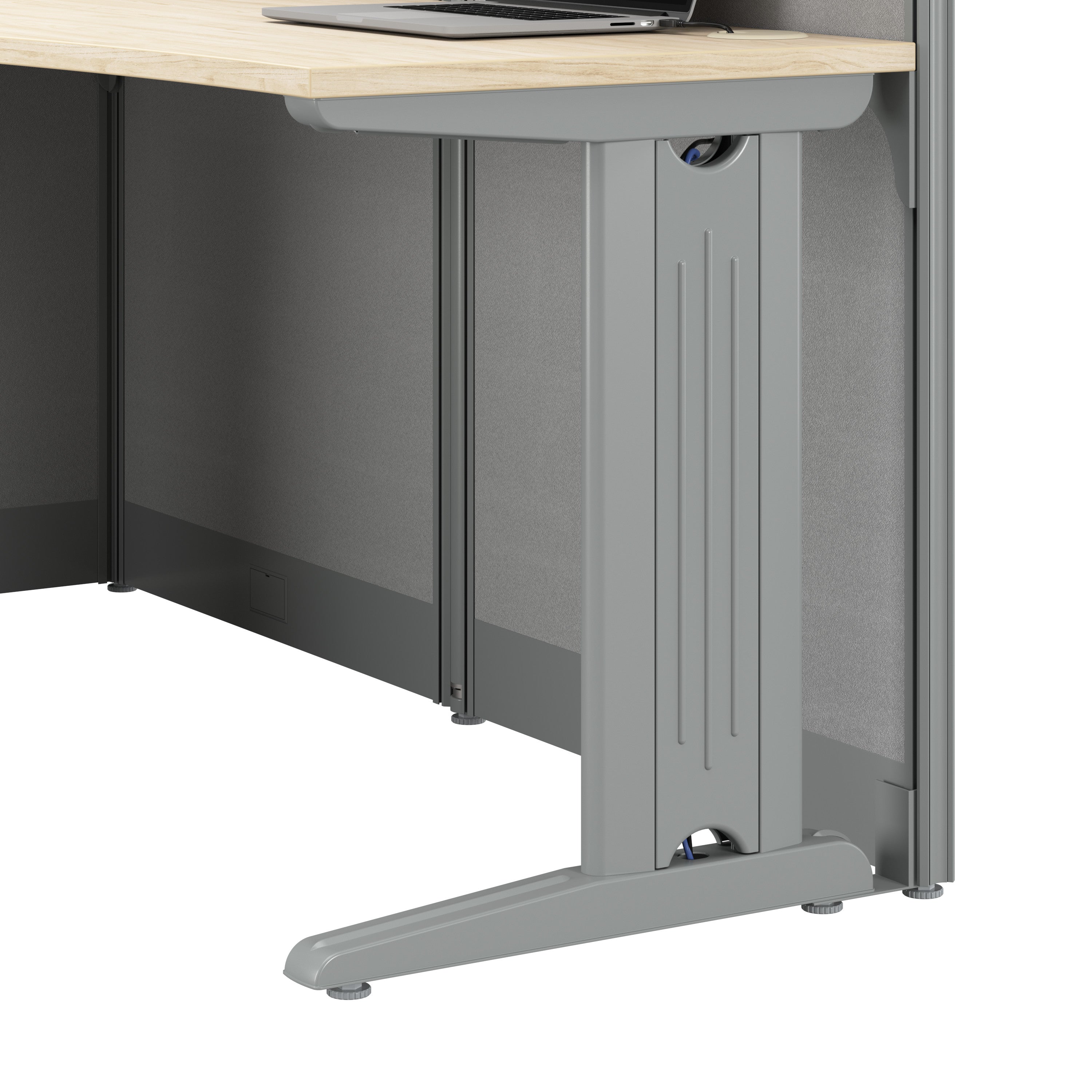 Bush Business Furniture Office in an Hour 2 Person Cubicle Desks with Storage, Drawers, and Organizers in Natural Elm - 128.97" Width x 32.24" Depth x 62.86" Height