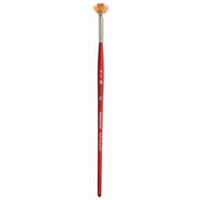 Velvetouch Fan Brush, Synthetic Bristles, Short Handle Mixed Media Paintbrush, Scarlet, Size 10/0, 1 Count