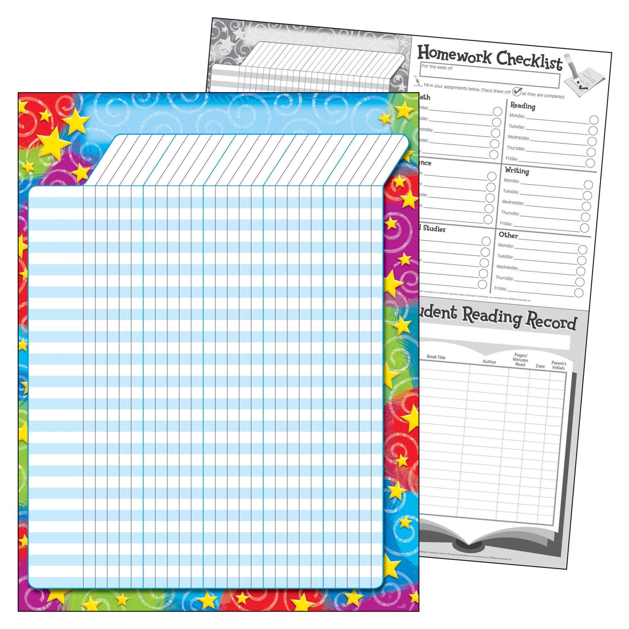 Stars 'n Swirls Incentive Chart, 17" x 22"