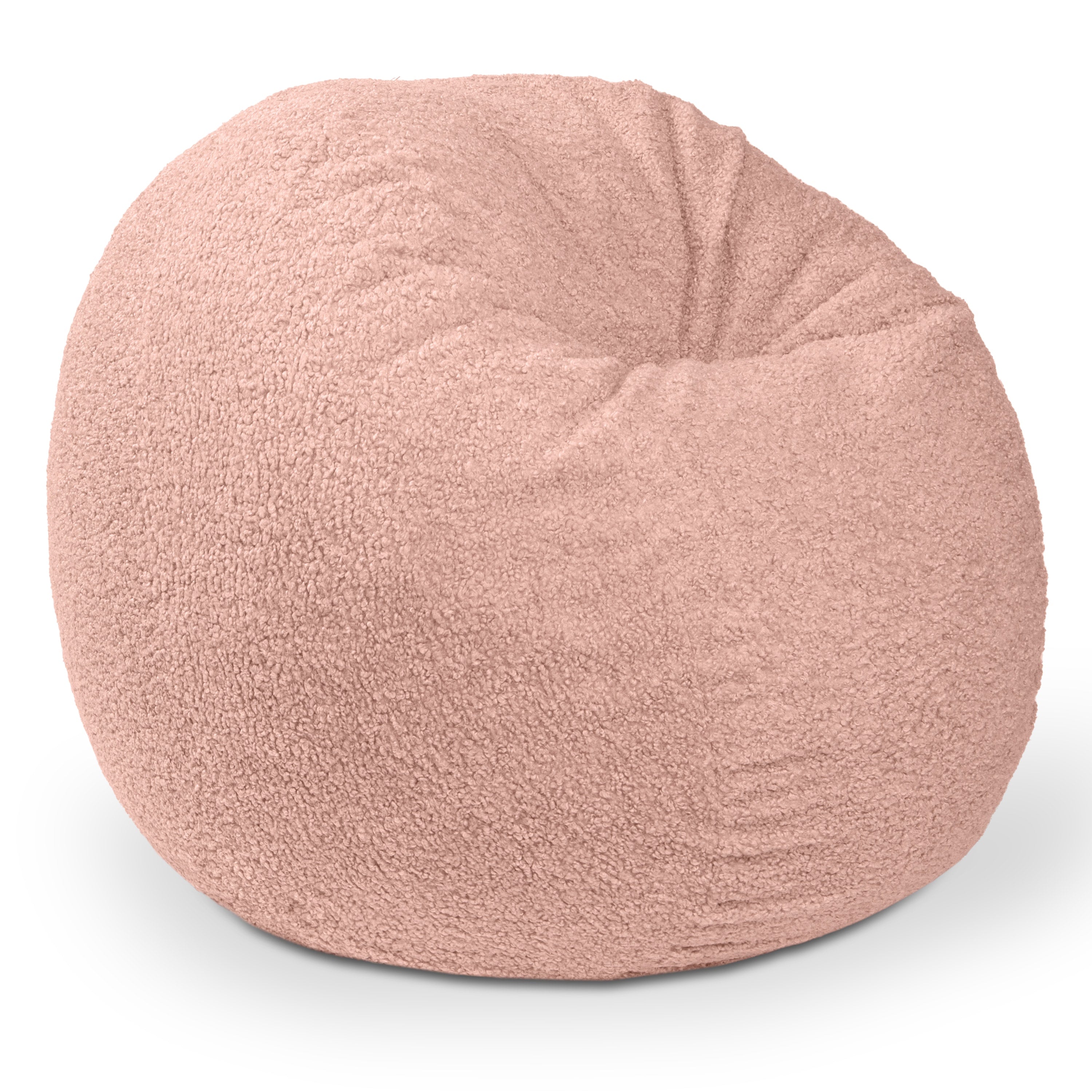 Jaxx Ellis Ottoman Shearling Faux-Lamb Plush Pouf for Modern Interior Design, Oval, Black