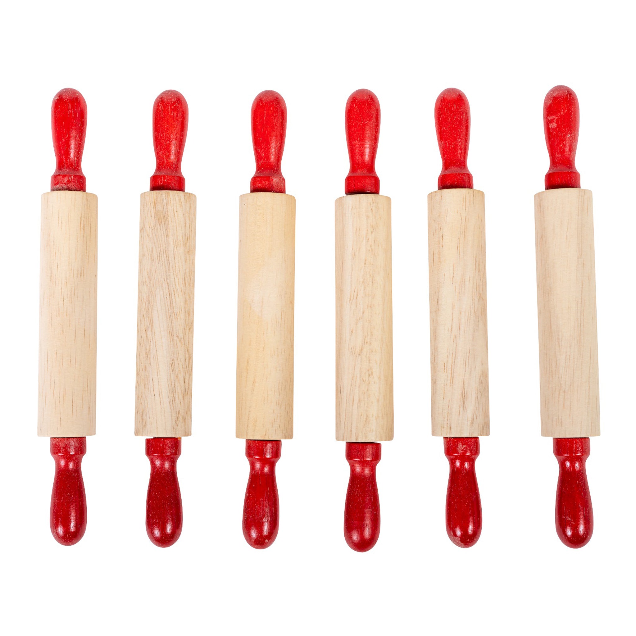 Mini Wooden Rolling Pins - Set of 6