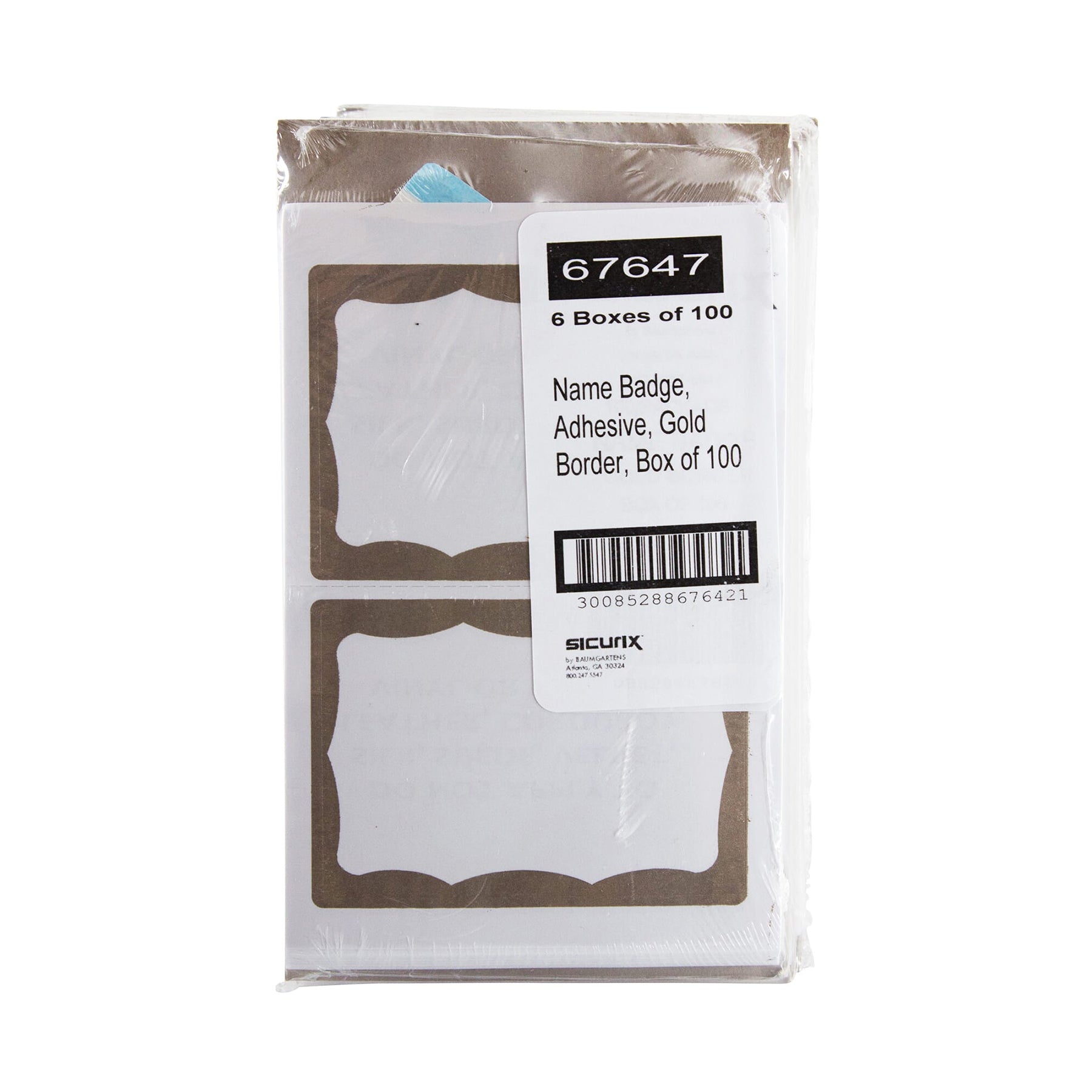 Adhesive Badges, Gold Border, Pack of 100