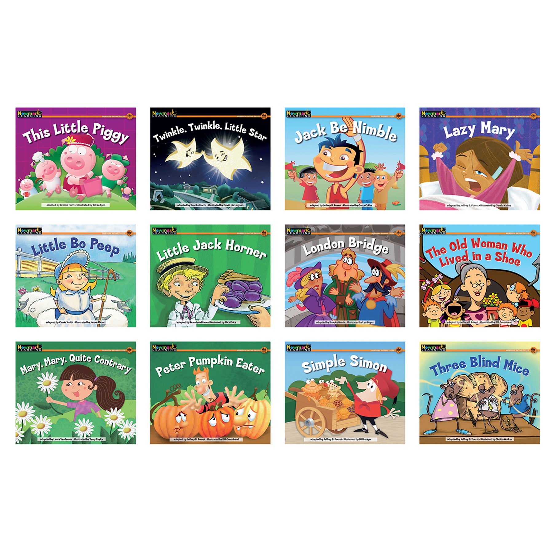 Rising Readers Fiction Single-Copy Set, Volumes 2 and 3, Nursery Rhyme Tales, Set of 24