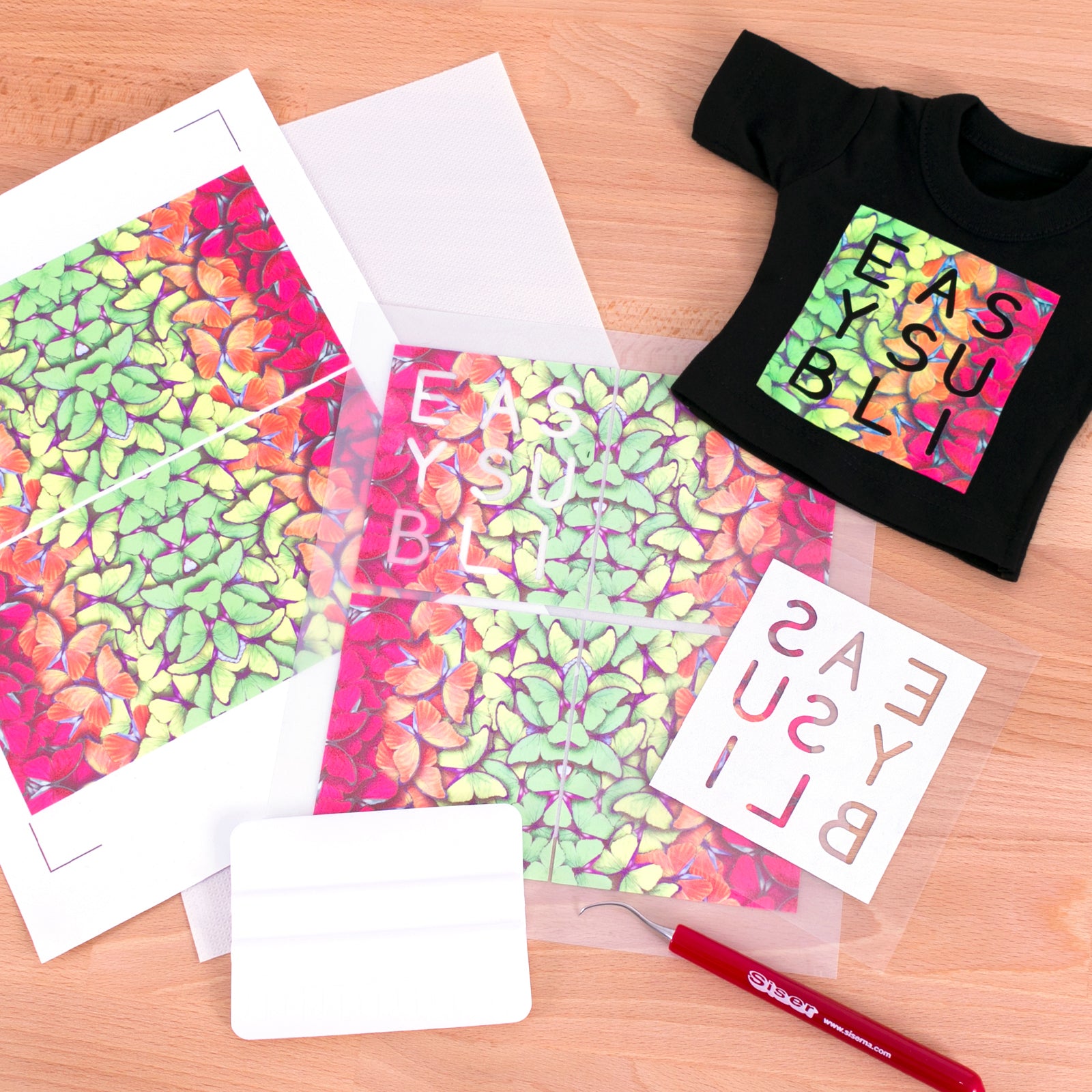 Easysubli HTV Heat Transfer Vinyl & Mask, 5 Sheets Each