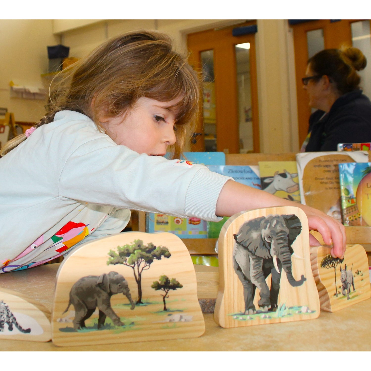 Endangered Animal Families Wooden Characters