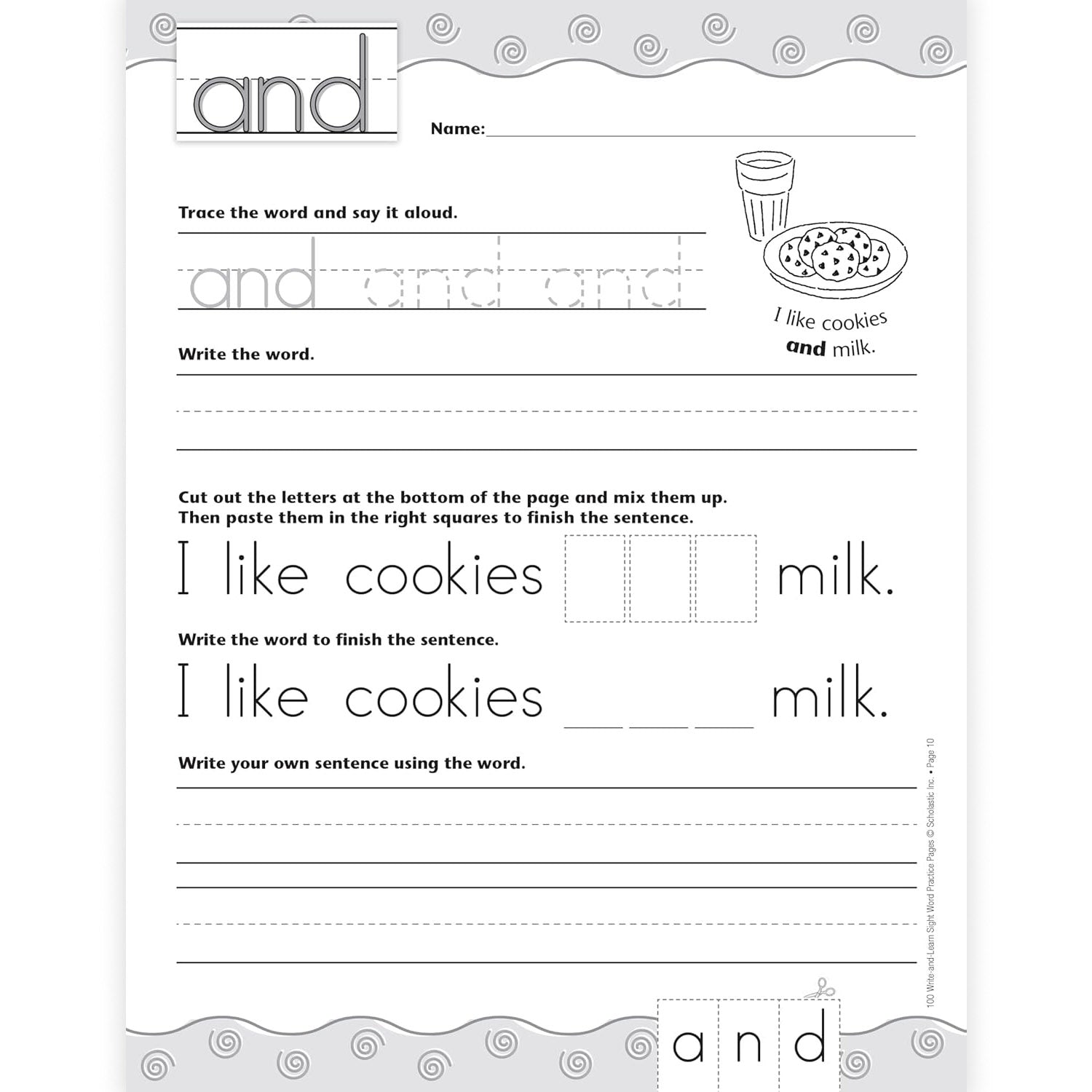 100 Write And Learn Sight Word Practice Pages, Grades K-2