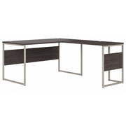 Bush Business Furniture Hybrid 60W x 30D L Shaped Table Desk with Metal Legs in Storm Gray - 59.45" Width x 71.34" Depth x 29.91" Height