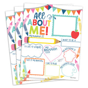 Colorful Star Student Read All About Me Posters, Set of 20