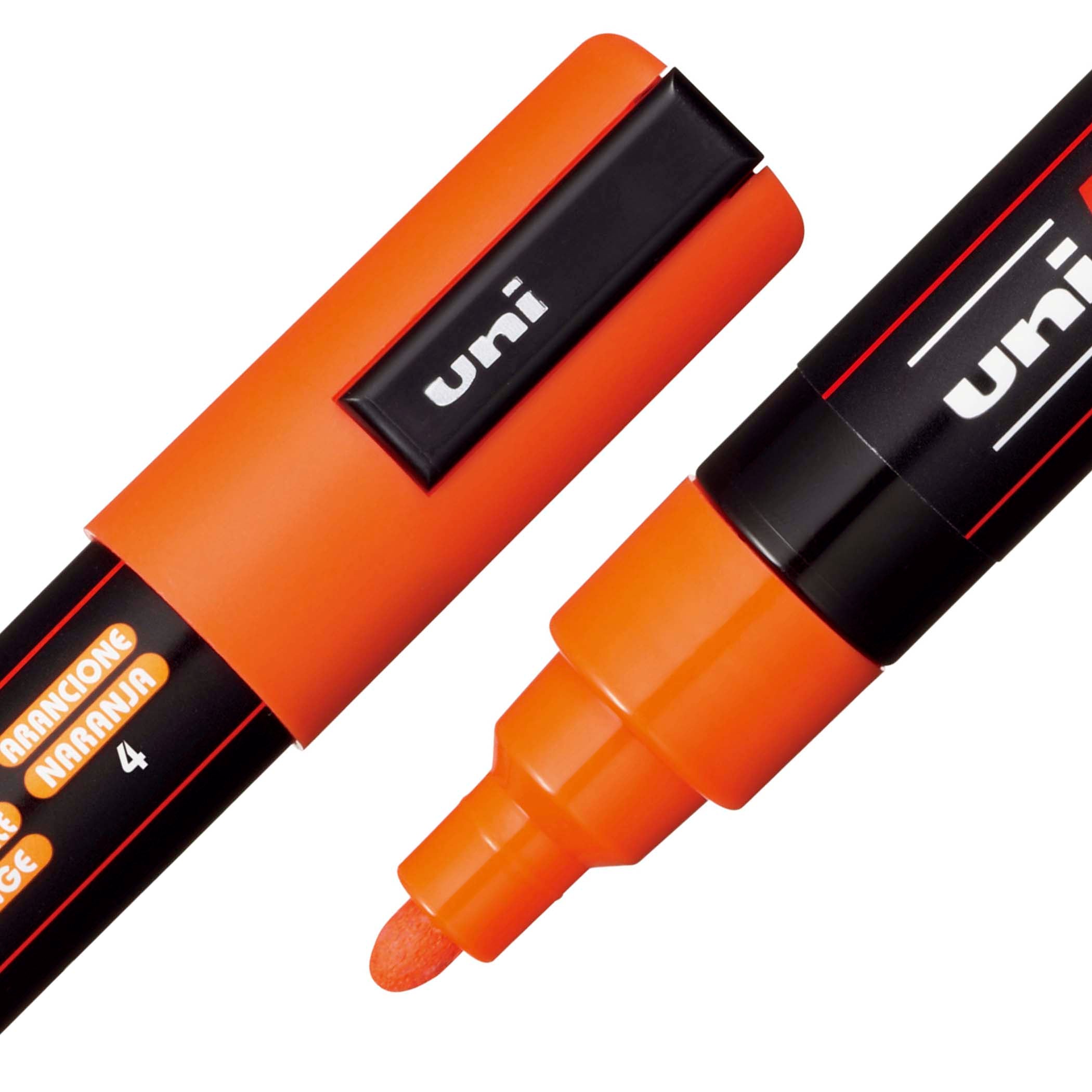 uni® POSCA PC-5M Water-Based Paint Markers, Reversible Medium Tip (1.8-2.5mm), Orange