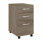 Bush Business Furniture Studio C 3 Drawer Mobile File Cabinet in Modern Hickory - 15.71" Width x 20.2" Depth x 27.79" Height