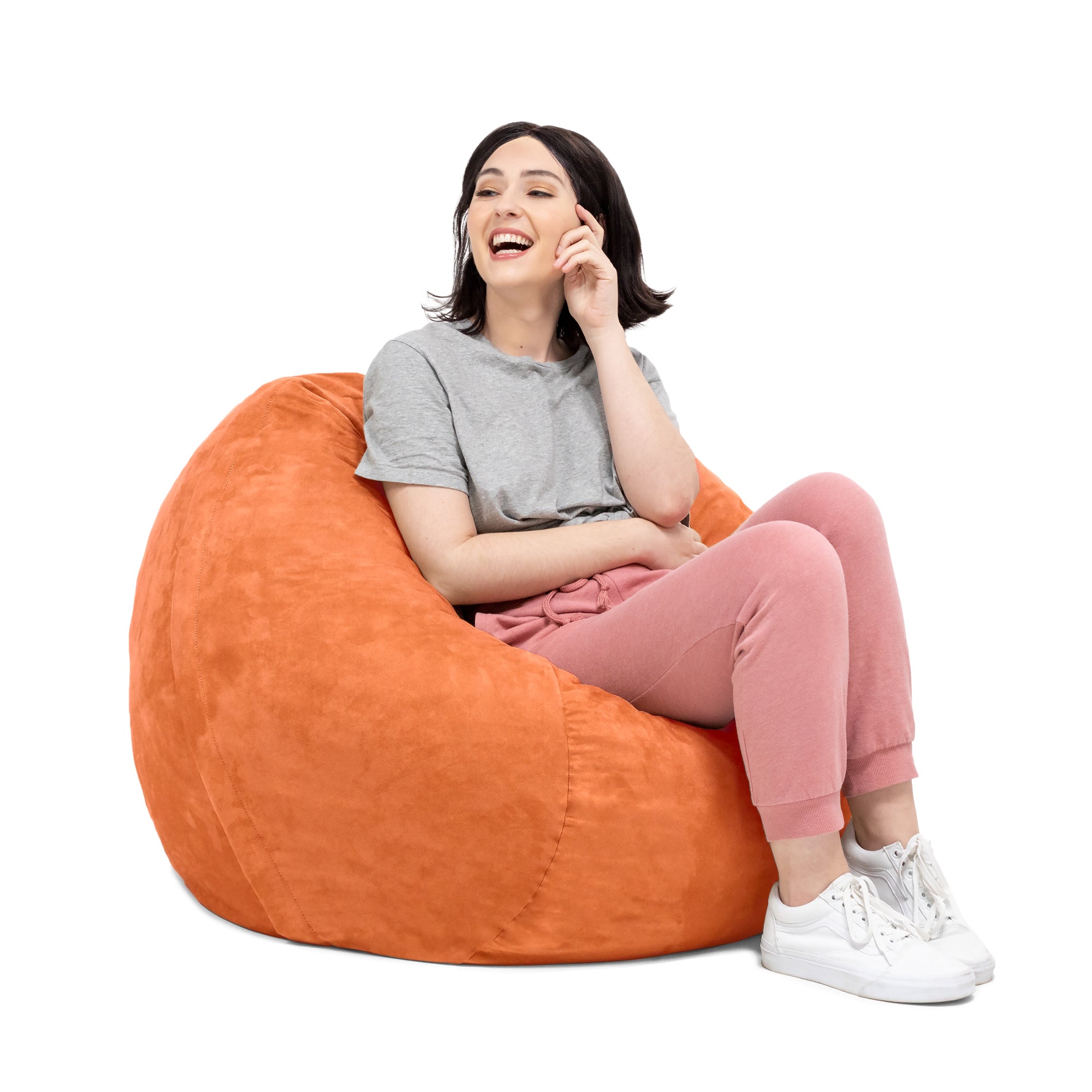 Jaxx Saxx 3 Foot Bean Bag Chair with Removable Cover, Mandarin