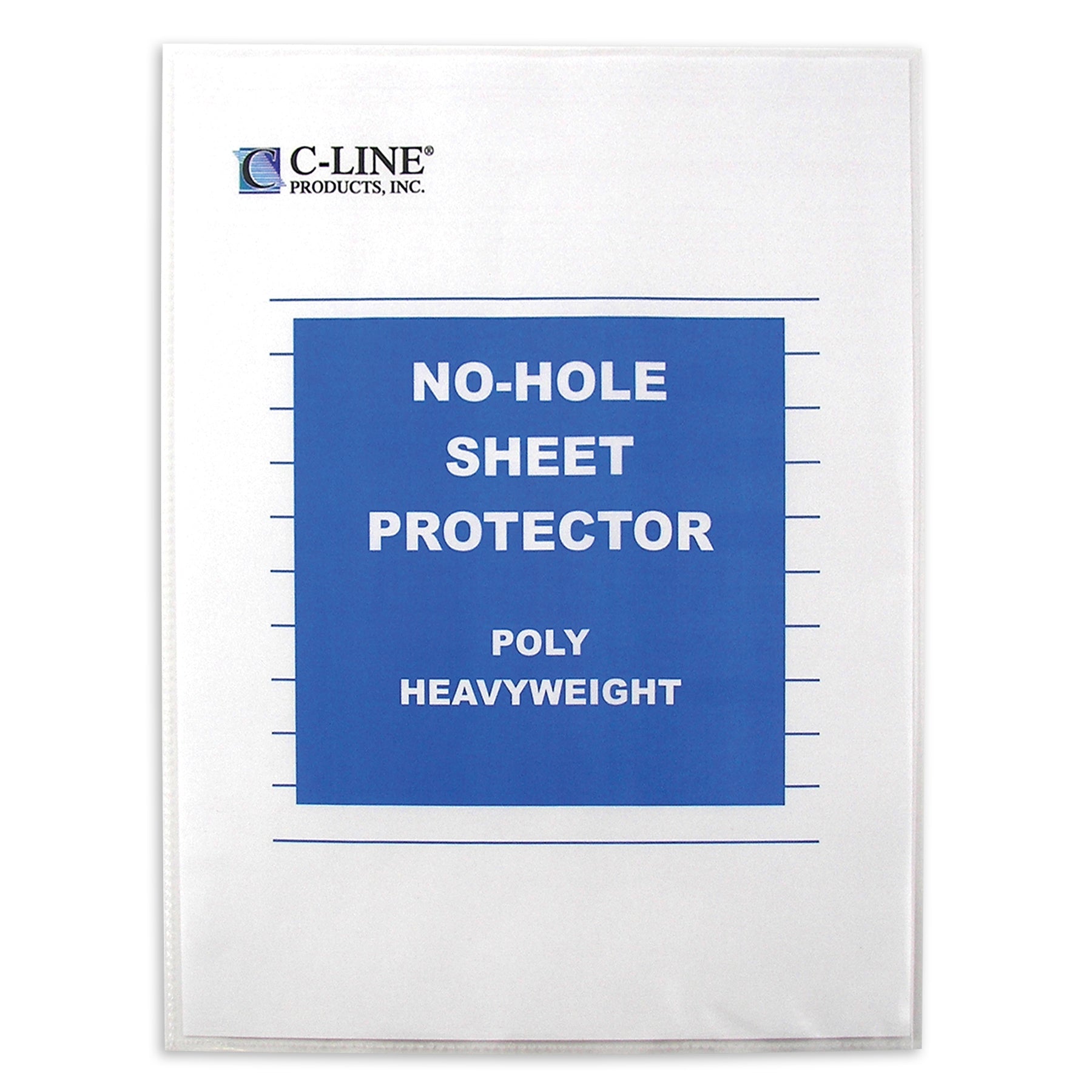 No-Hole Heavyweight Poly Sheet Protectors, Clear, Top Loading, 11" x 8-1/2", Box of 25