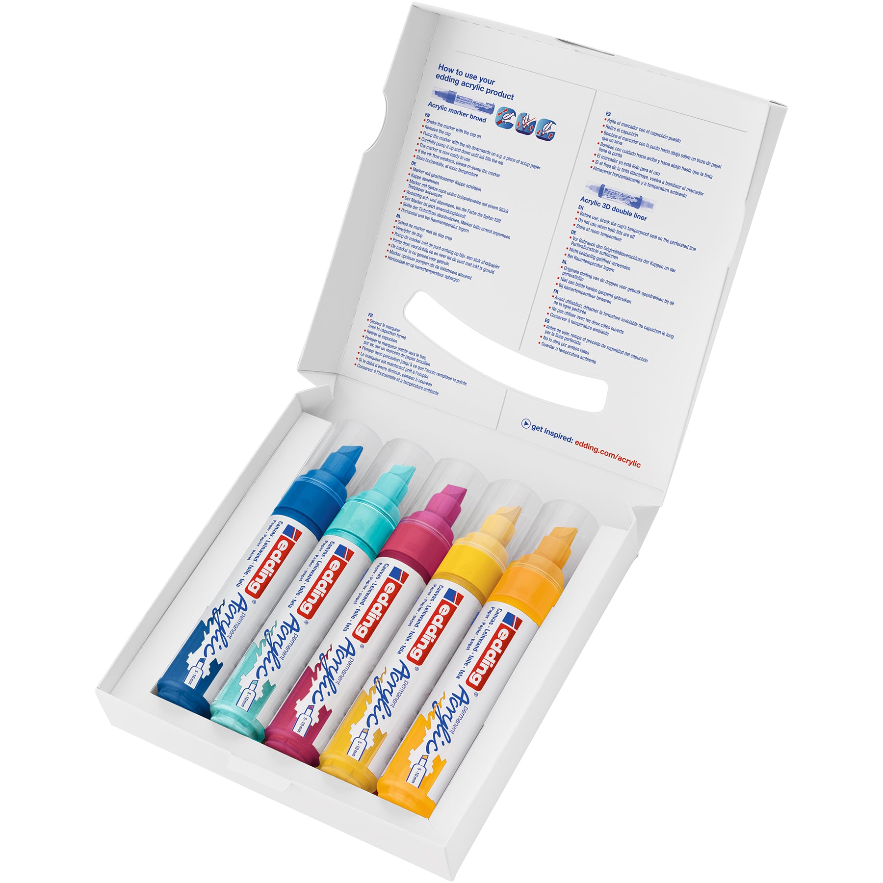 edding 5000 Acrylic Marker - Broad - Set of 5 Assorted - Abstract