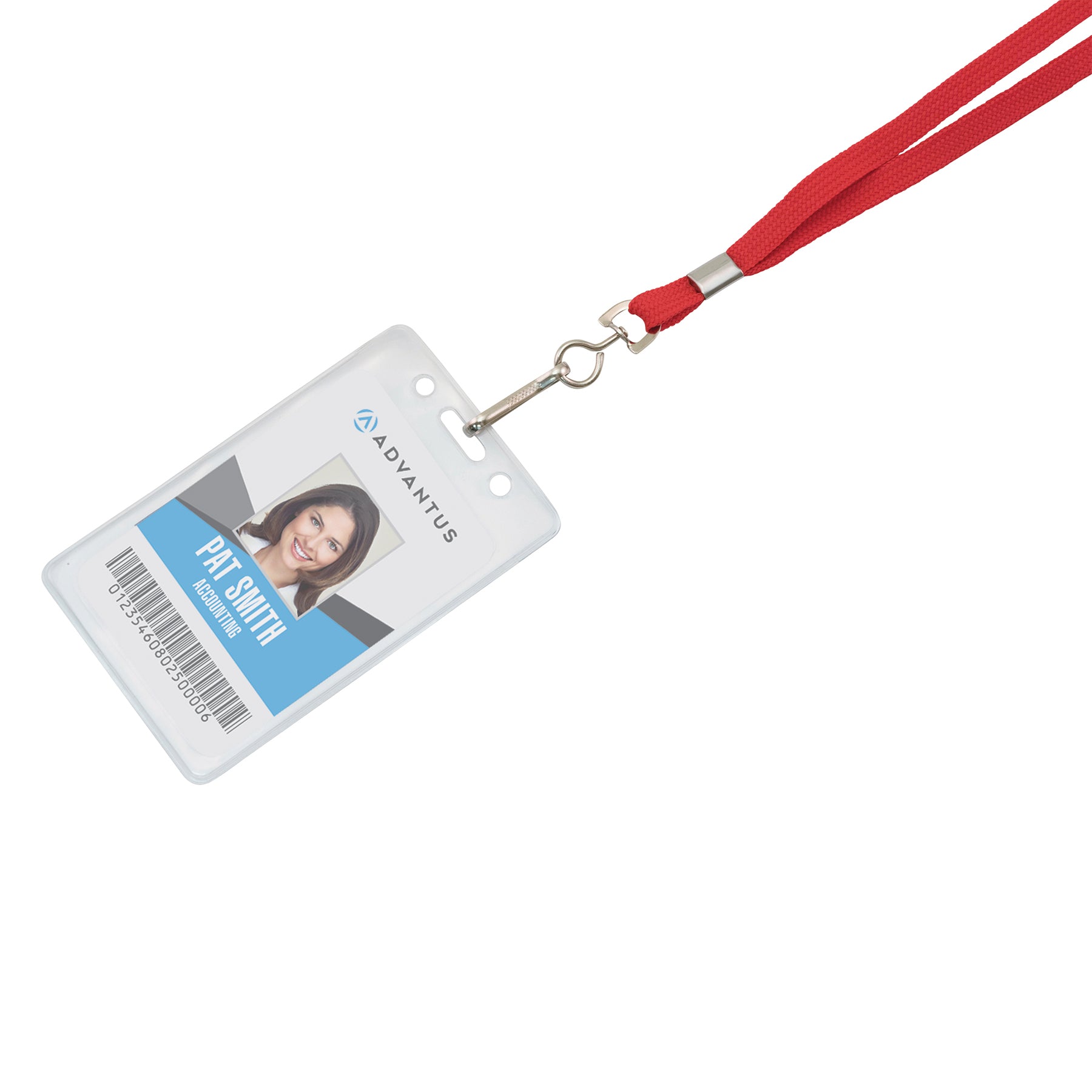 Deluxe Lanyard with J-Hook, Red, Box of 24
