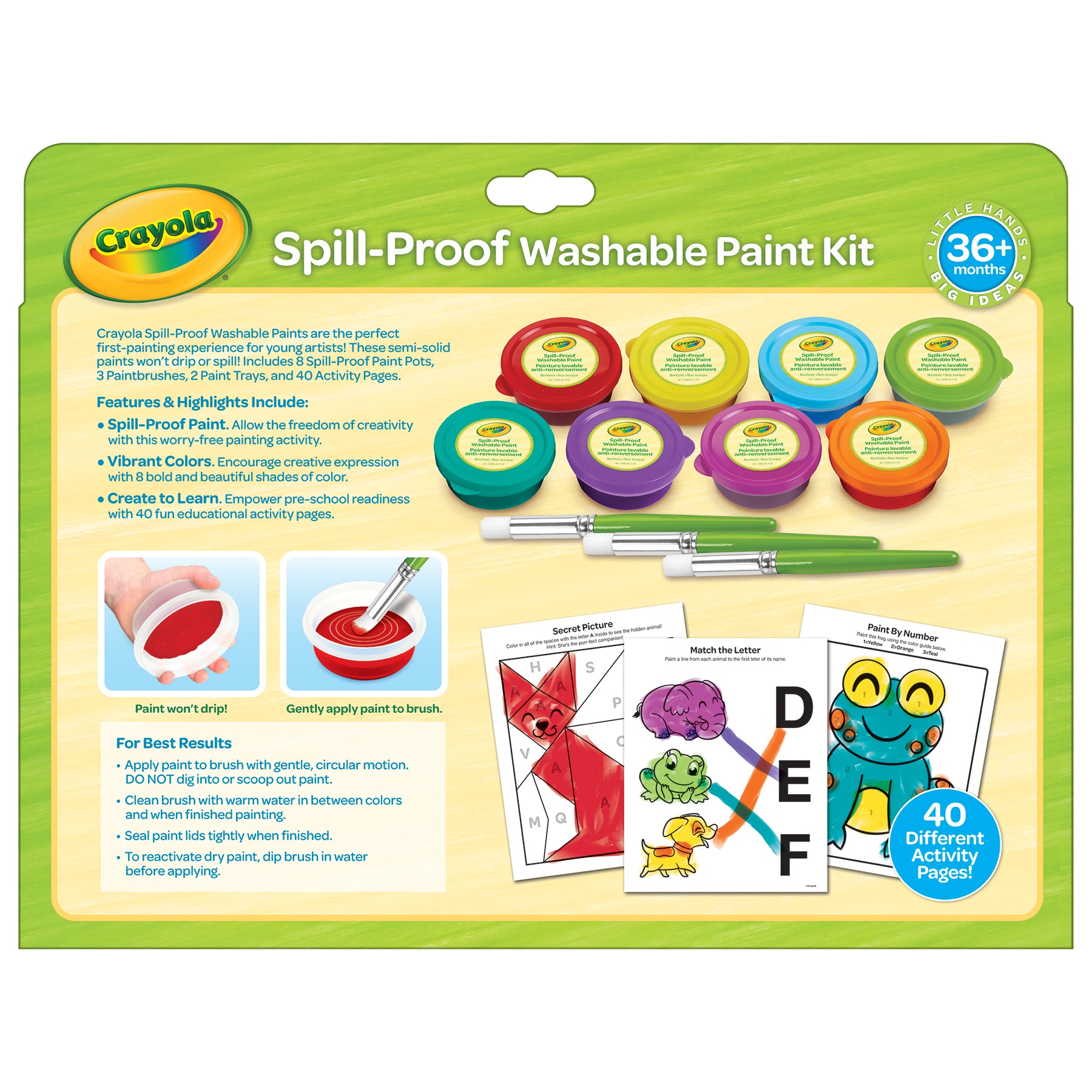 Spill-Proof Washable Paint Kit
