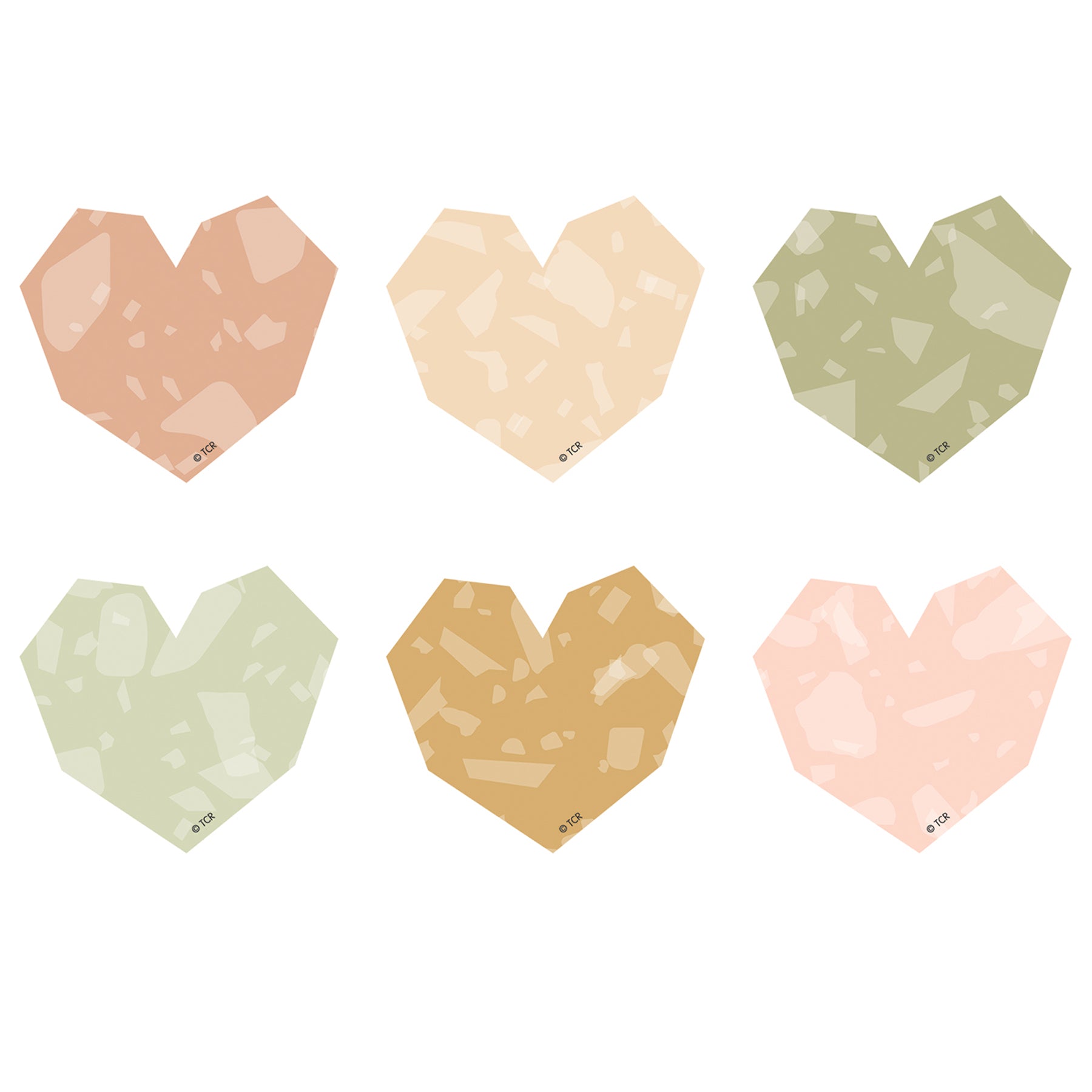 Terrazzo Tones Hearts Mini Accents, Pack of 36