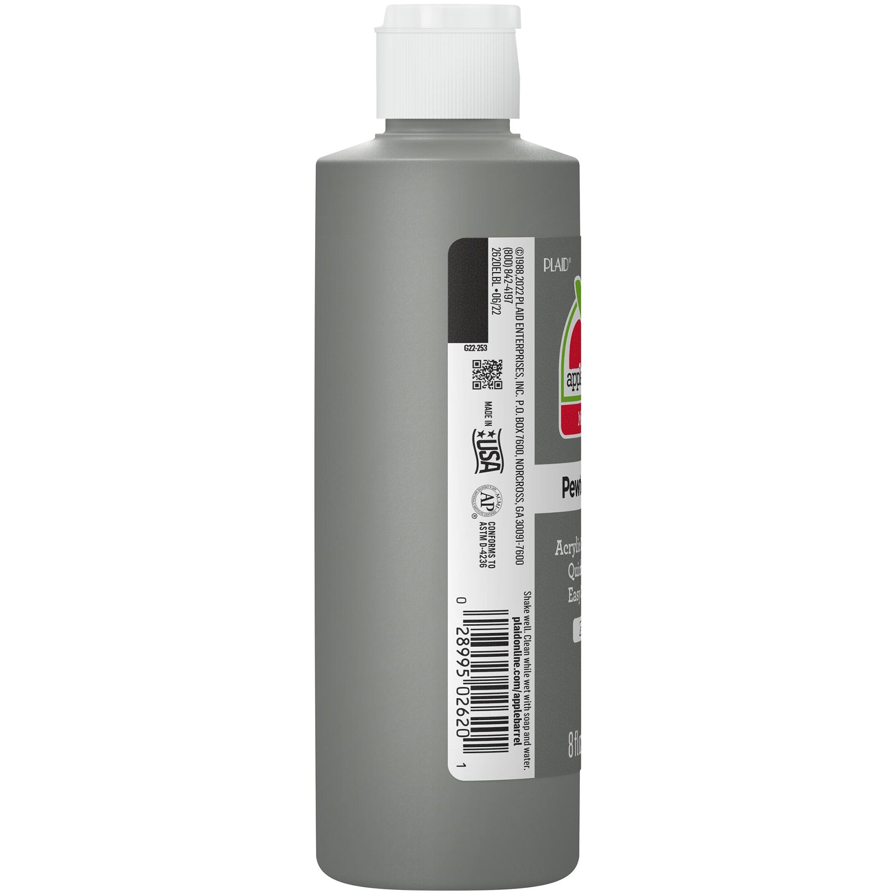 Acrylic Paint Matte, 8oz., Pewter Gray