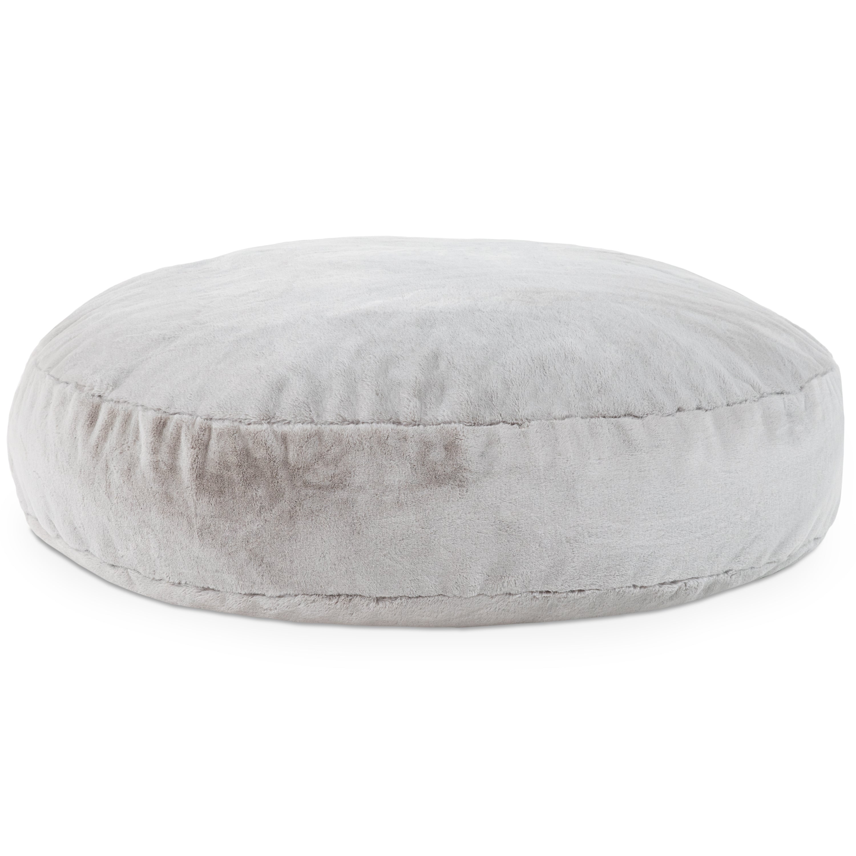 Jaxx 6 Foot Cocoon - 2-in-1 Convertible Bean Bag Bed & Large Bean Bag Chair for Adults - Premium Faux Fur, Silver Rabbit