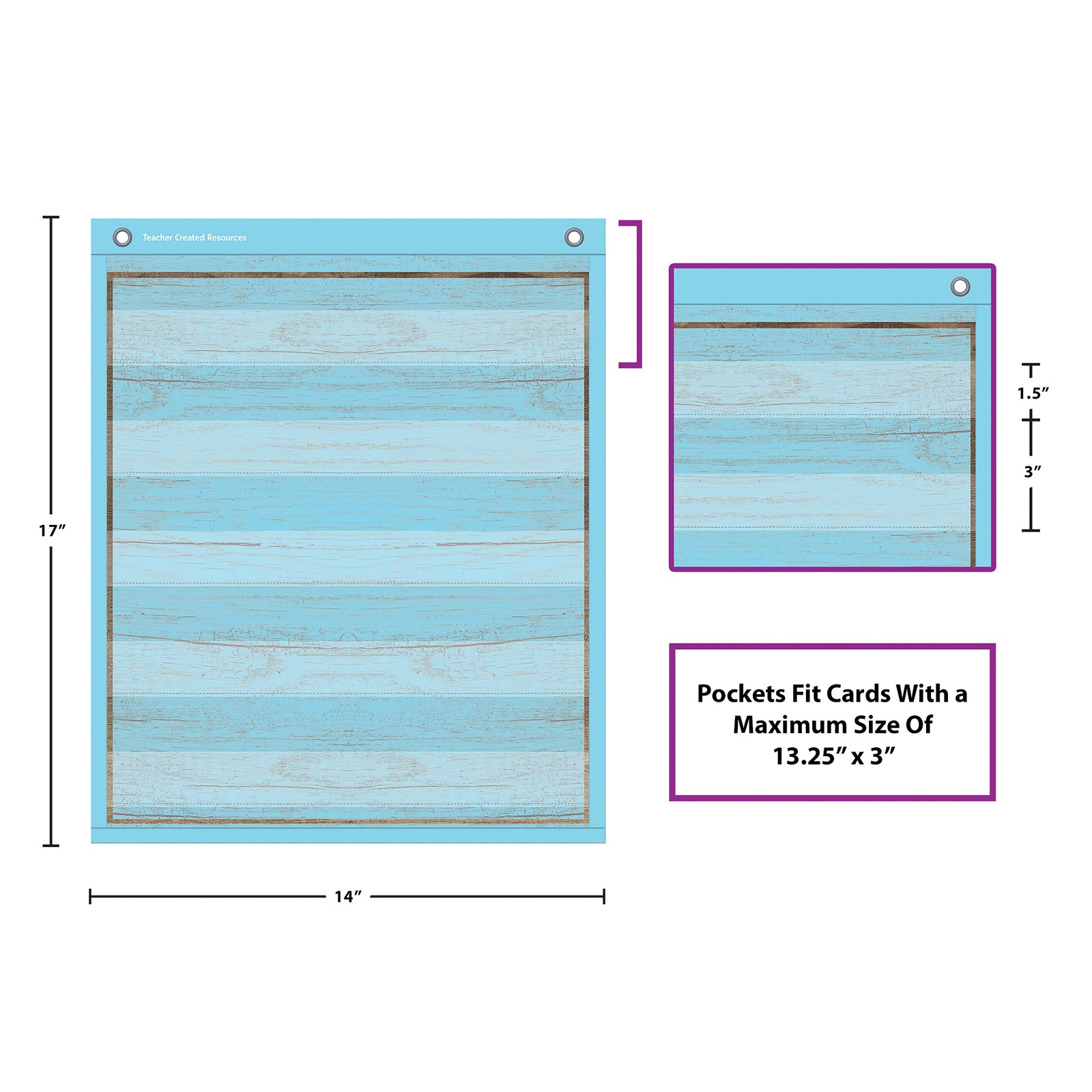 Painted Wood Magnetic Mini Pocket Charts (14" x 17")