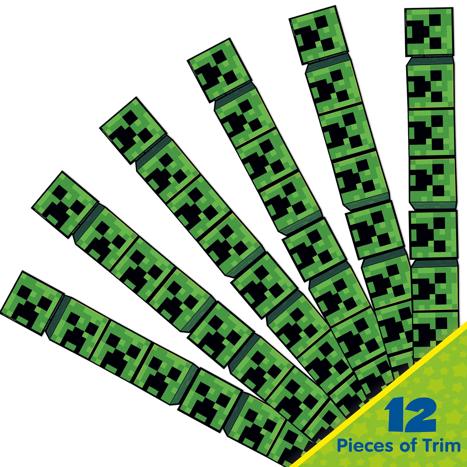 Minecraft Creeper Lineup Wide Trim, 37 Feet
