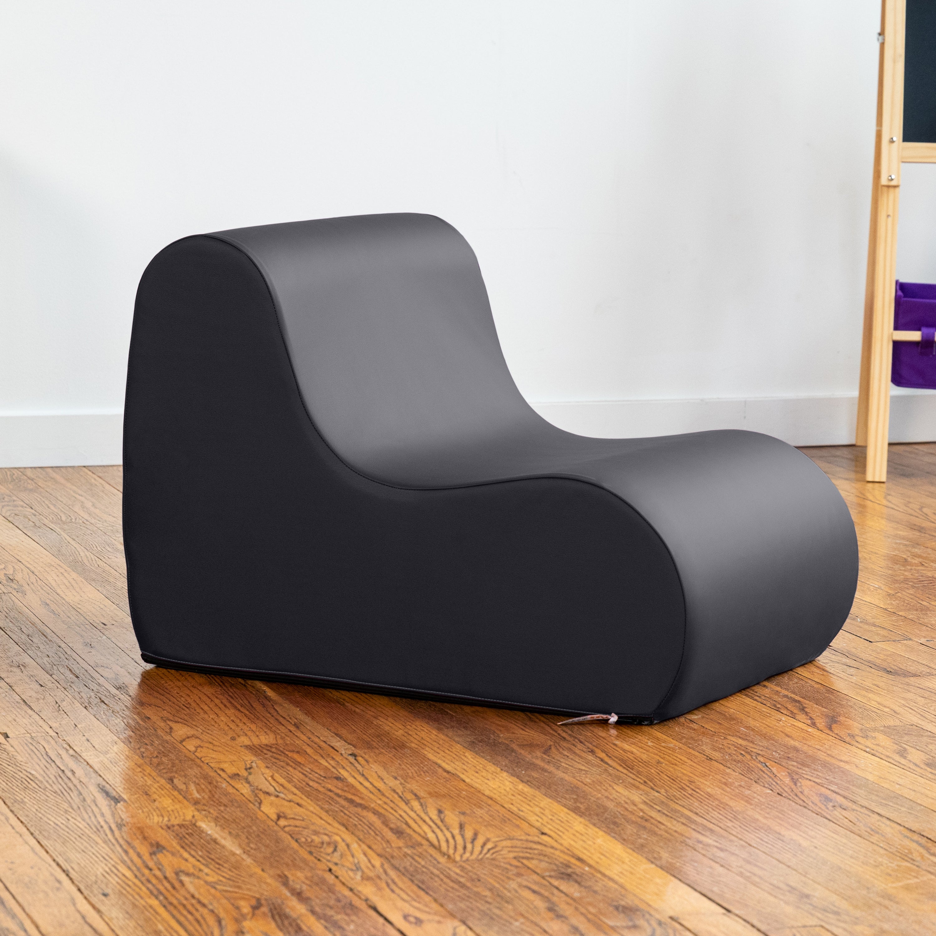Jaxx Midtown Small Classroom Soft Foam Chair - Premium Vinyl Cover, Black