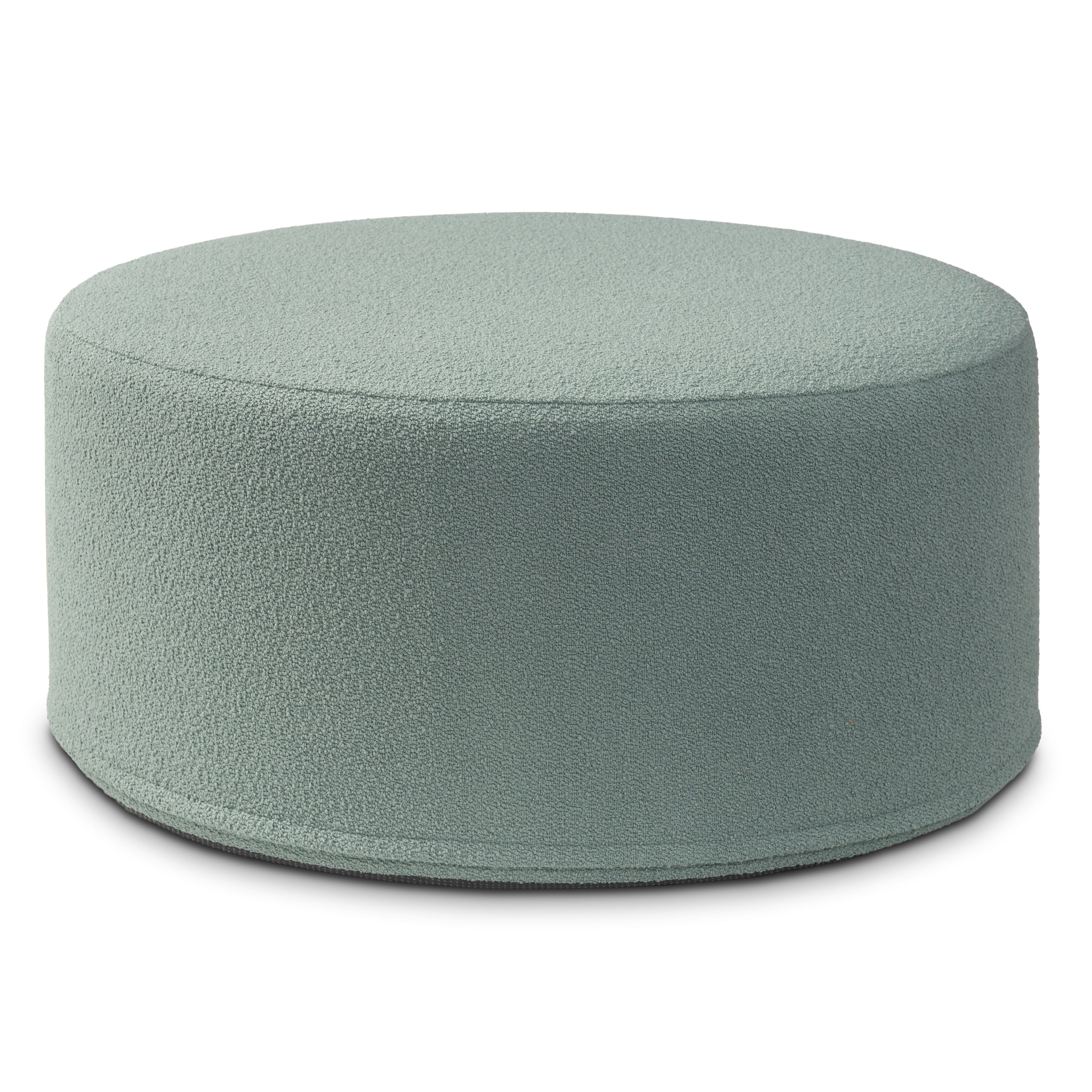 Jaxx Candler Round Couch Ottoman – Oversized Giant Coffee Table Ottoman - Versatile Firm Foam Construction - Kid Safe with Removable Cover, 36”, Luxe Boucle, Boucle Green