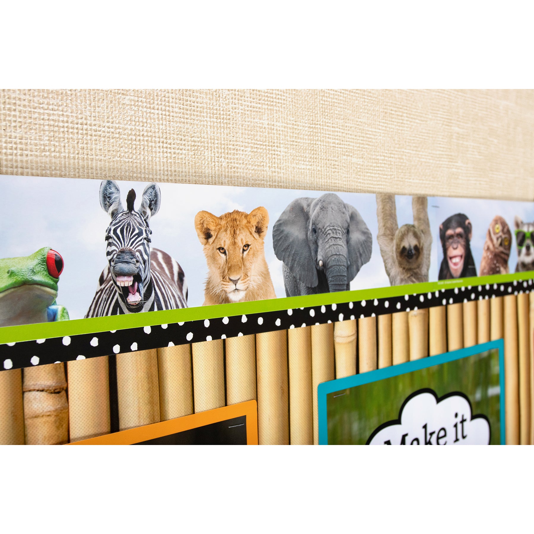 Go Wild Animals Straight Border Trim, 35 Feet