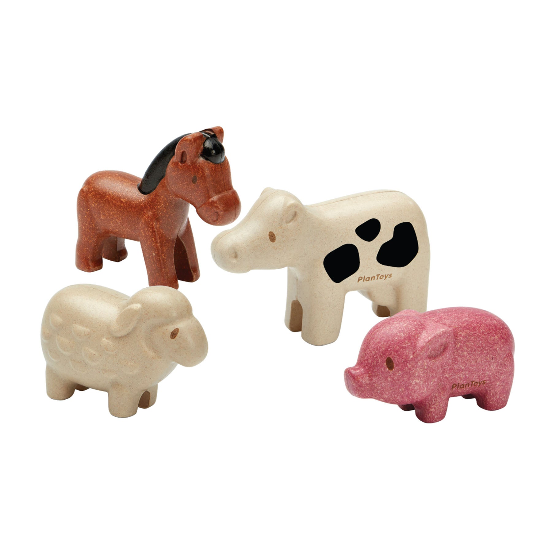 Wooden Farm Animals Playset