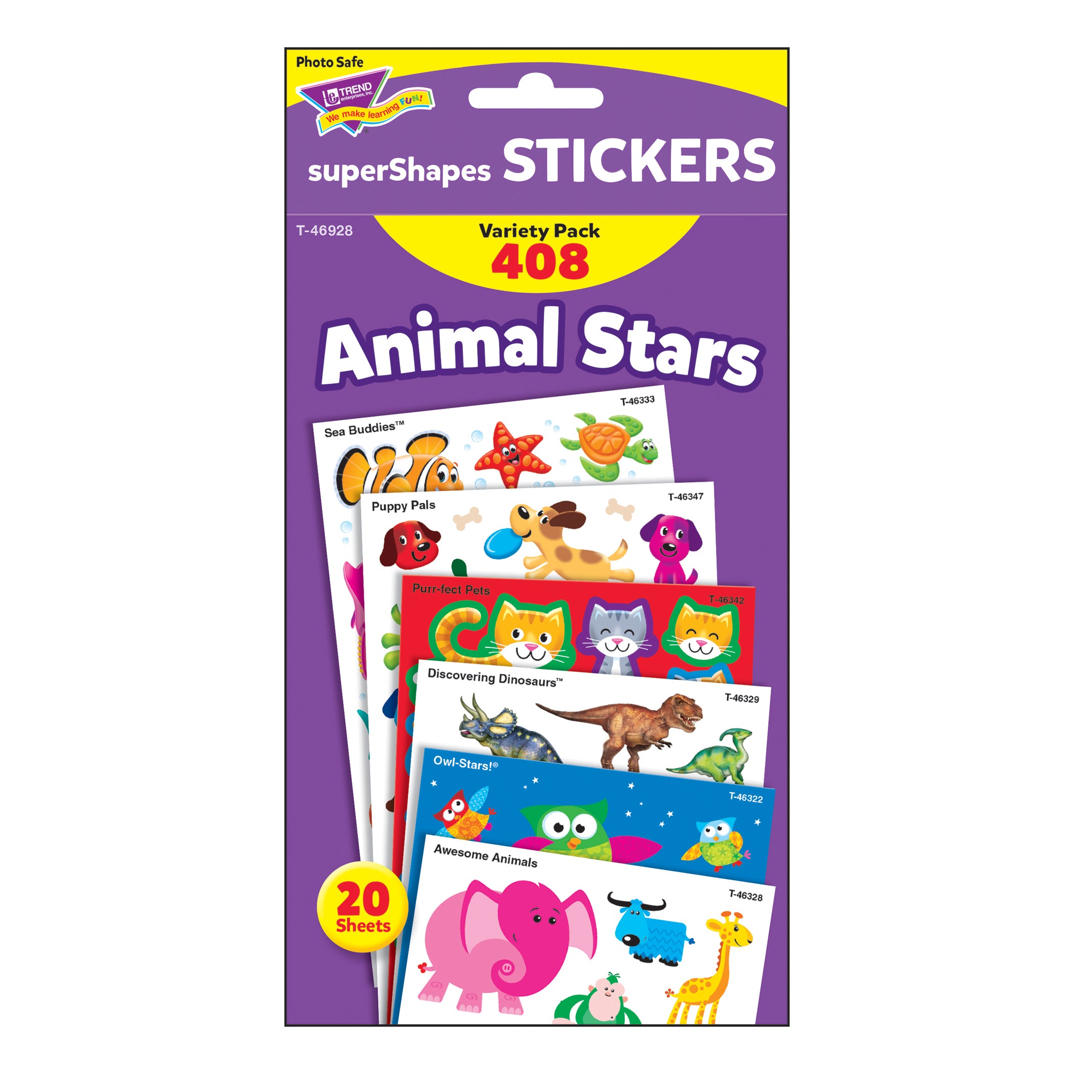 Animal Stars superShapes Stickers-Large VarPk, 408ct