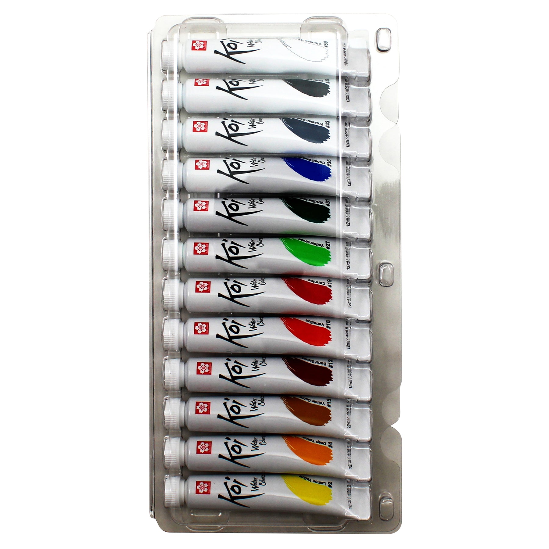 Koi Watercolor Tube Set, 12mL, 12 Colors