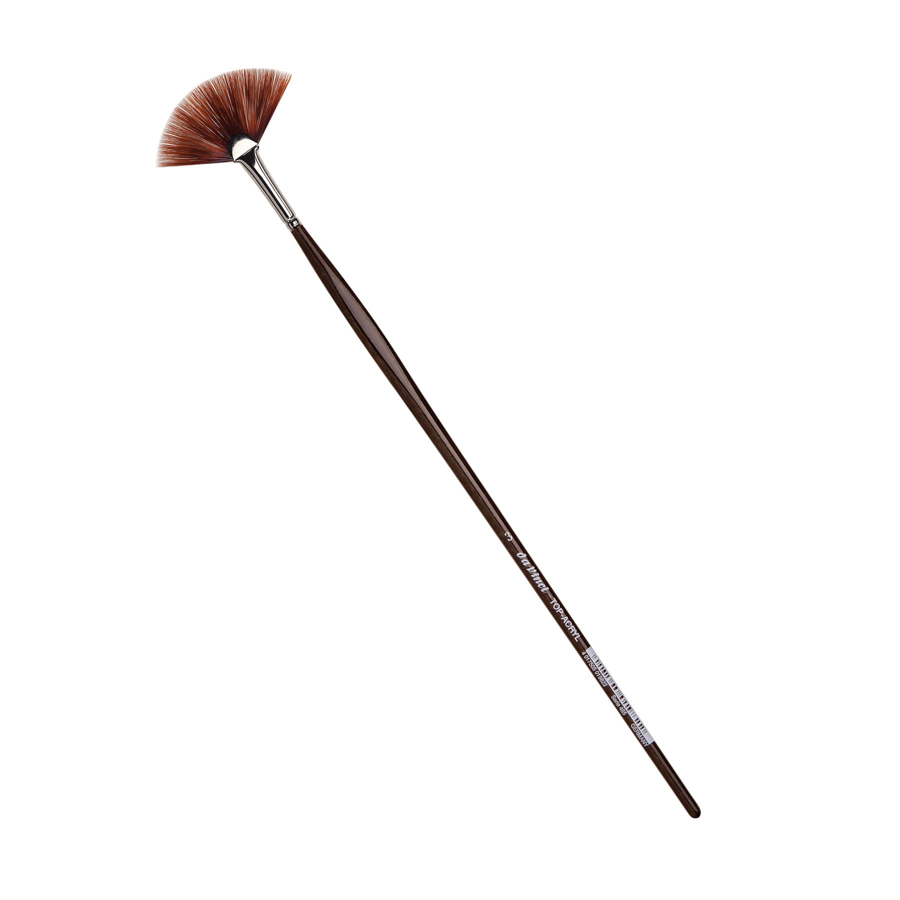 TOP-ACRYL Red-Brown Brush, Synthetic, Acrylic & Oil, Fan, Series 485, Size 3
