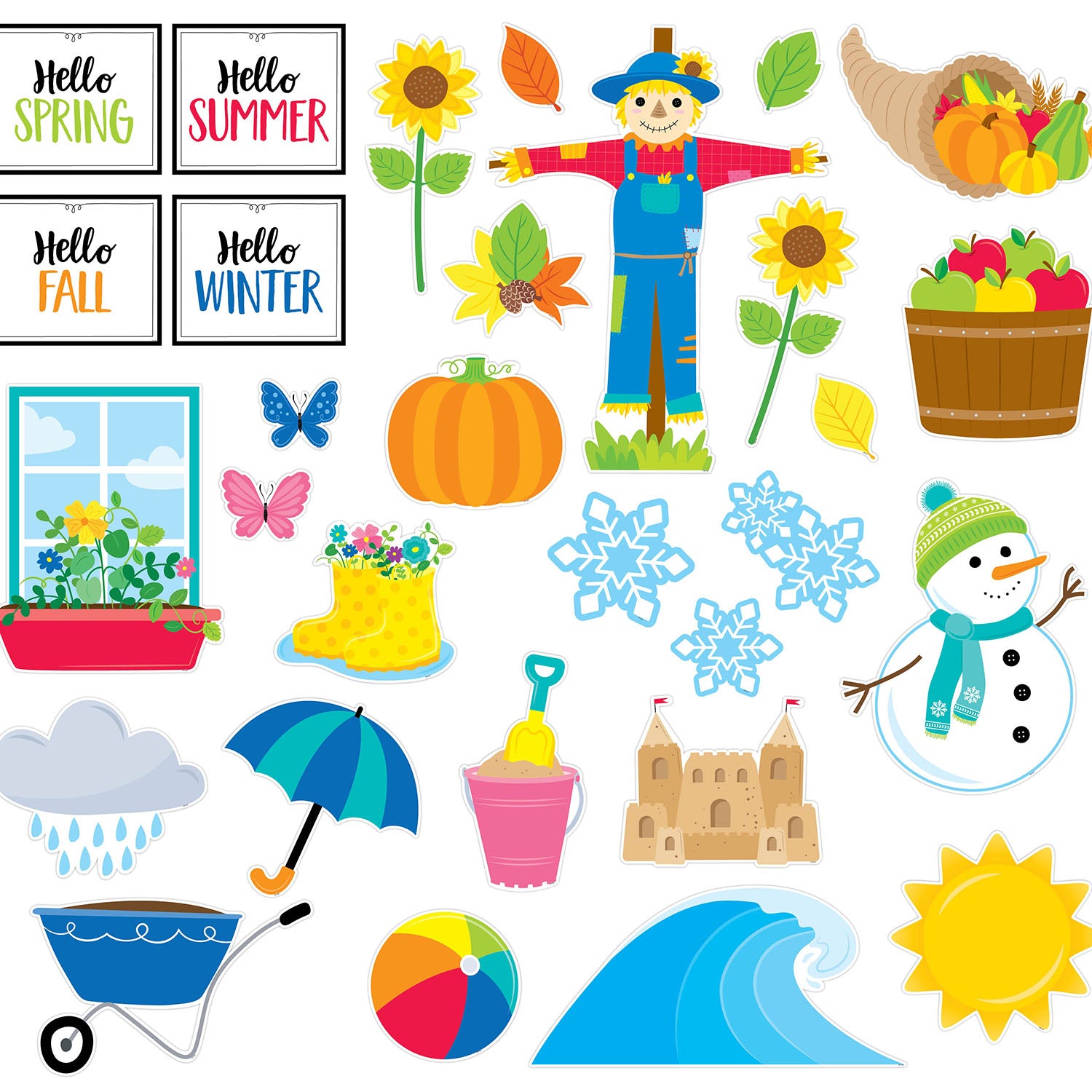 Year-Round Seasonal Accents Bulletin Board Set