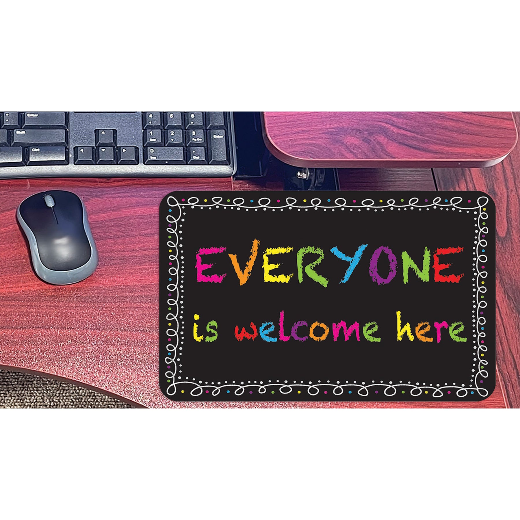 Computer Mouse Pad, 8" x 10", Everyone is Welcome Here, Chalk Loop