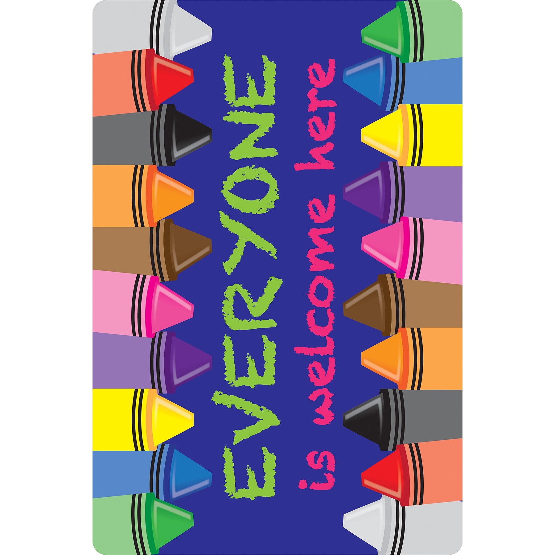 Computer Mouse Pad, 8" x 10", Everyone is Welcome Here, Crayons