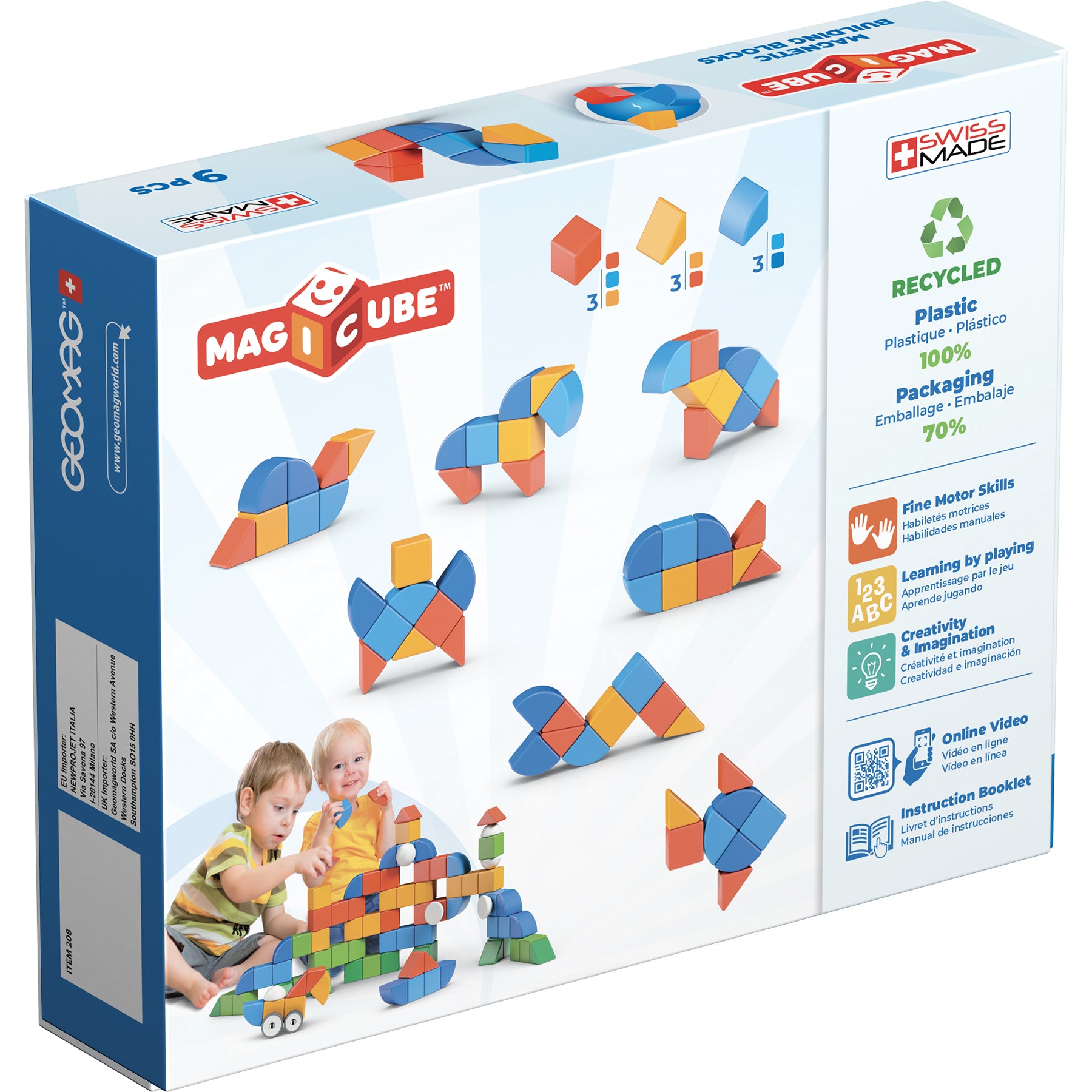 Geomag™ Magicube Magnetic Shapes & Animals Building Set, 9 Pieces