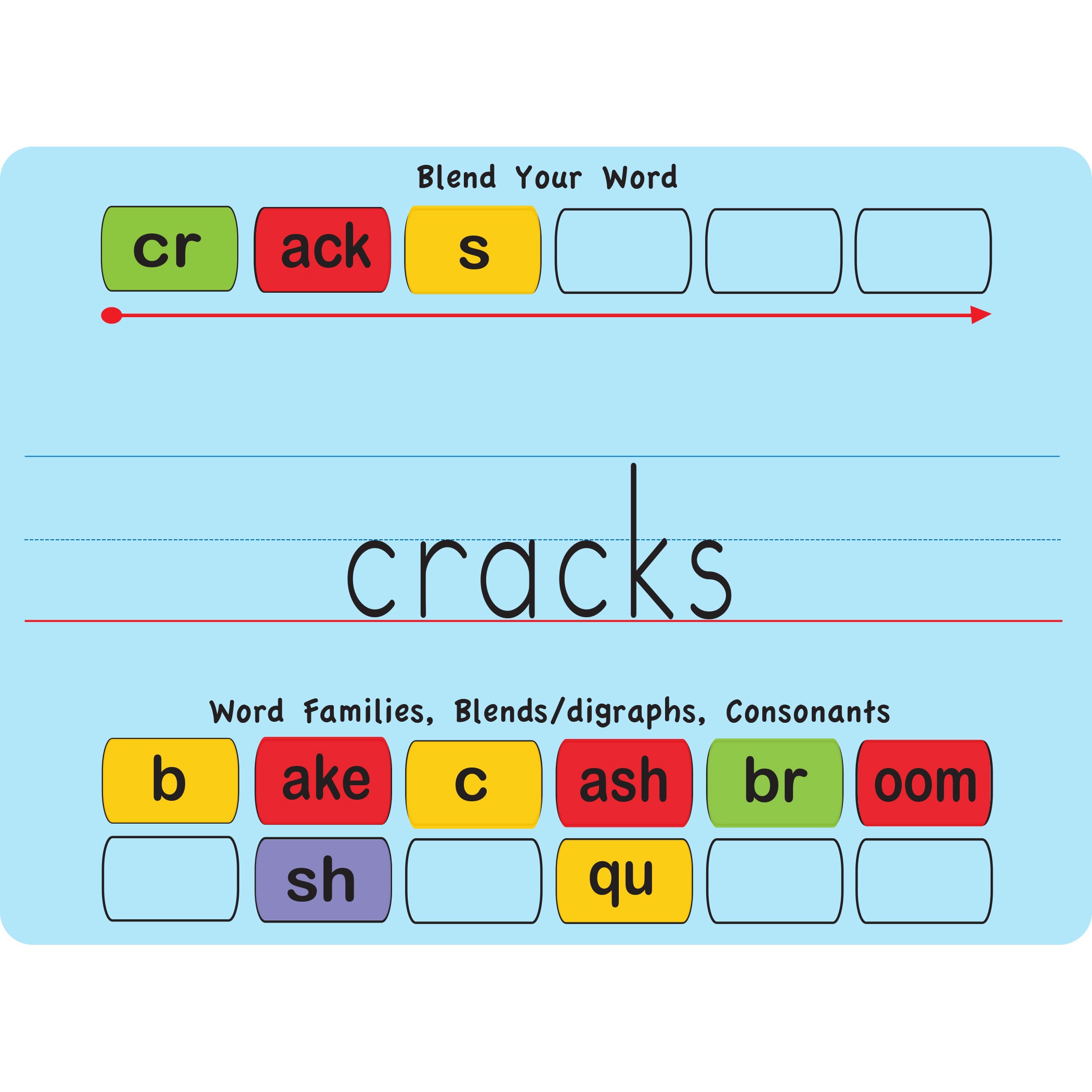 Touch-Stik™ Phonics Tiles & Mat, Blending Board Set, 100 Tiles