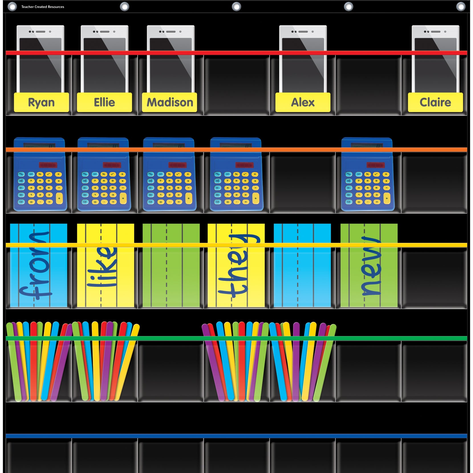 Black Storage Pocket Chart (32-1/2" x 36-1/2")
