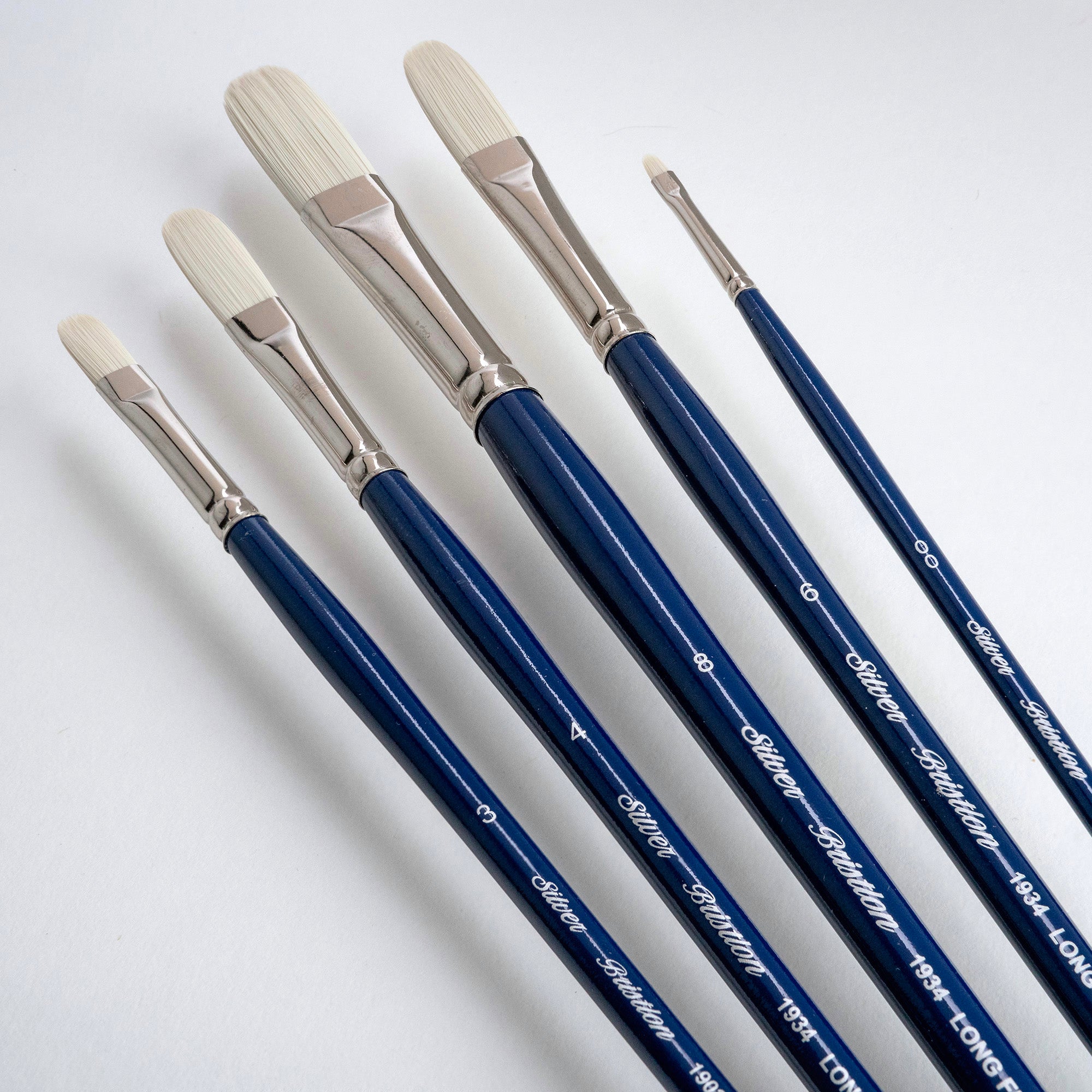 Bristlon Long Filbert Brush Set, 5 Brushes
