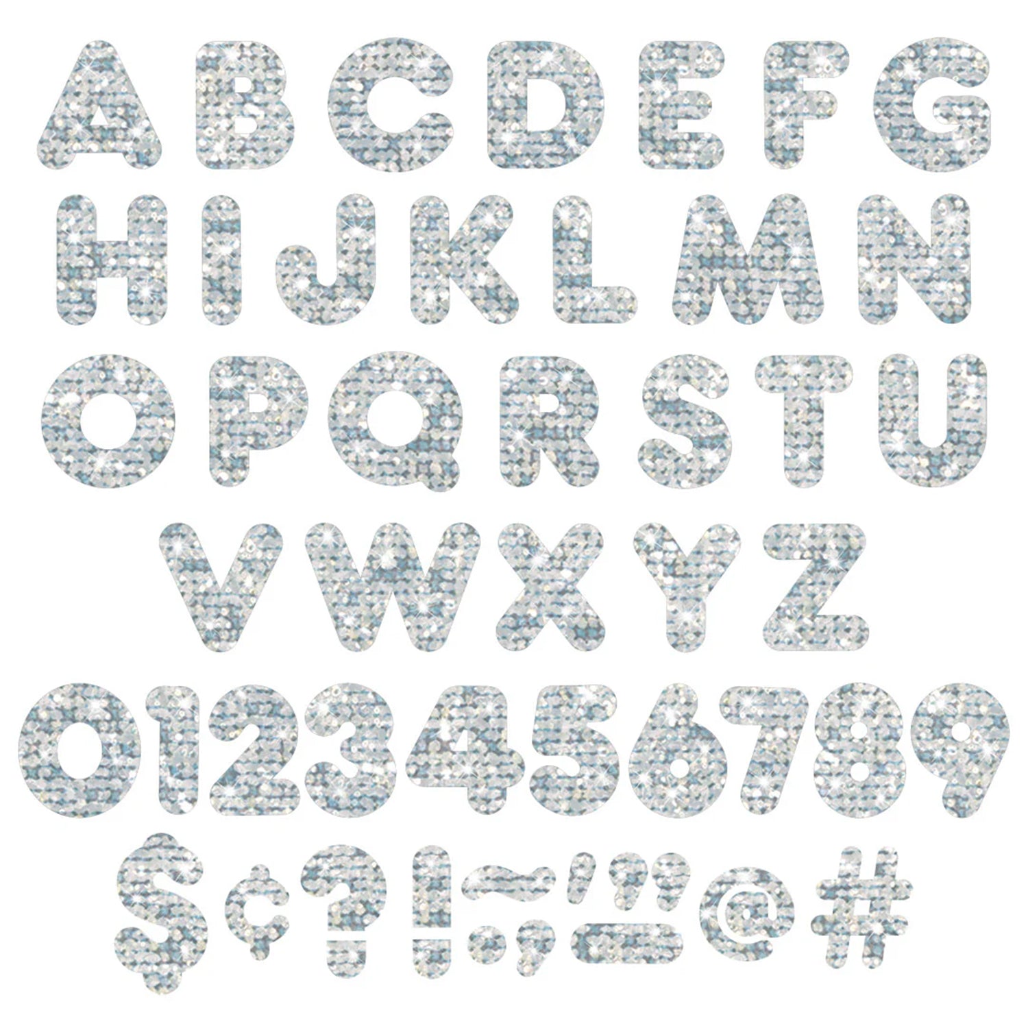 Silver Sparkle 4" Casual UC Ready Letters®