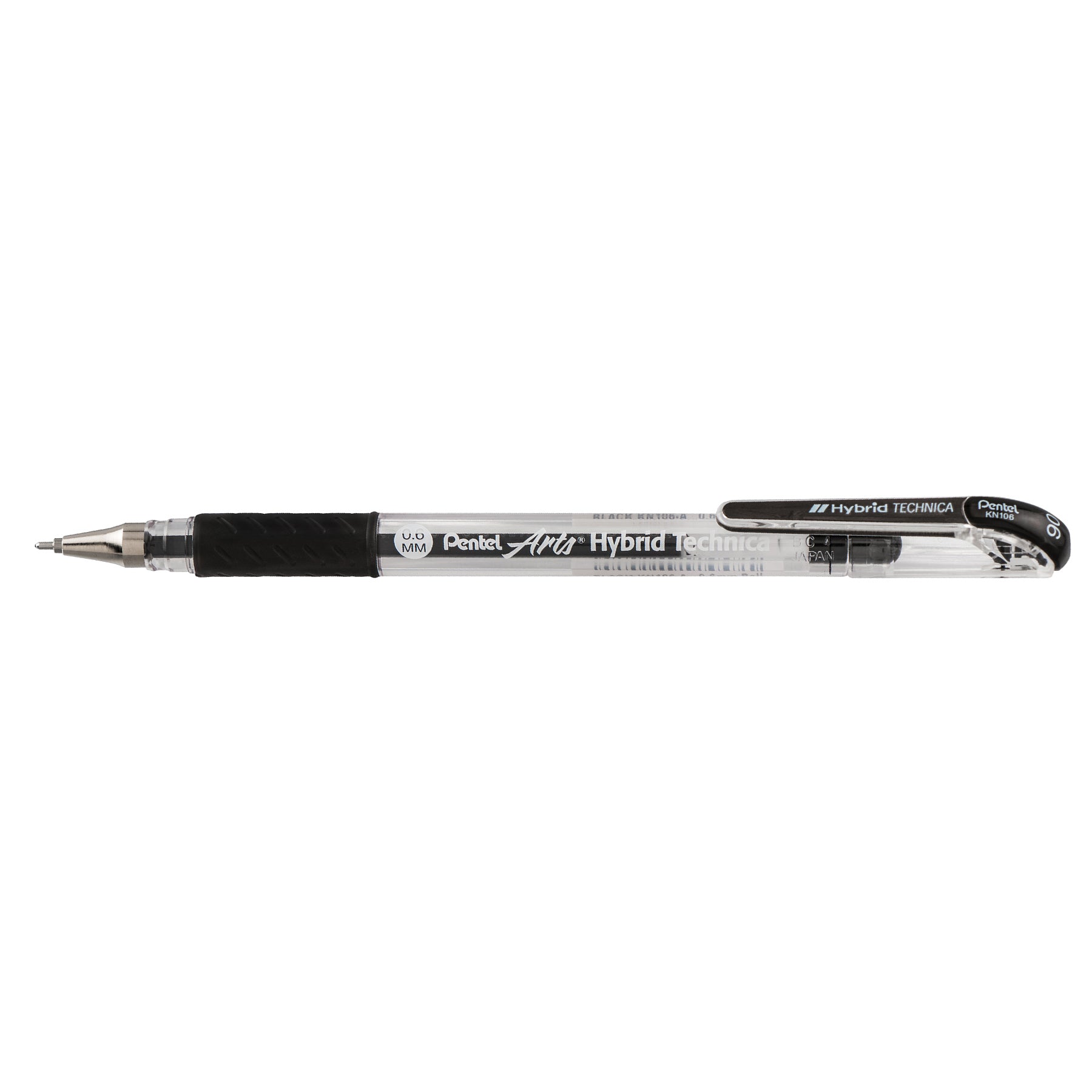 Hybrid Technica (0.6mm) Gel Pen, Black Ink, Pack of 12