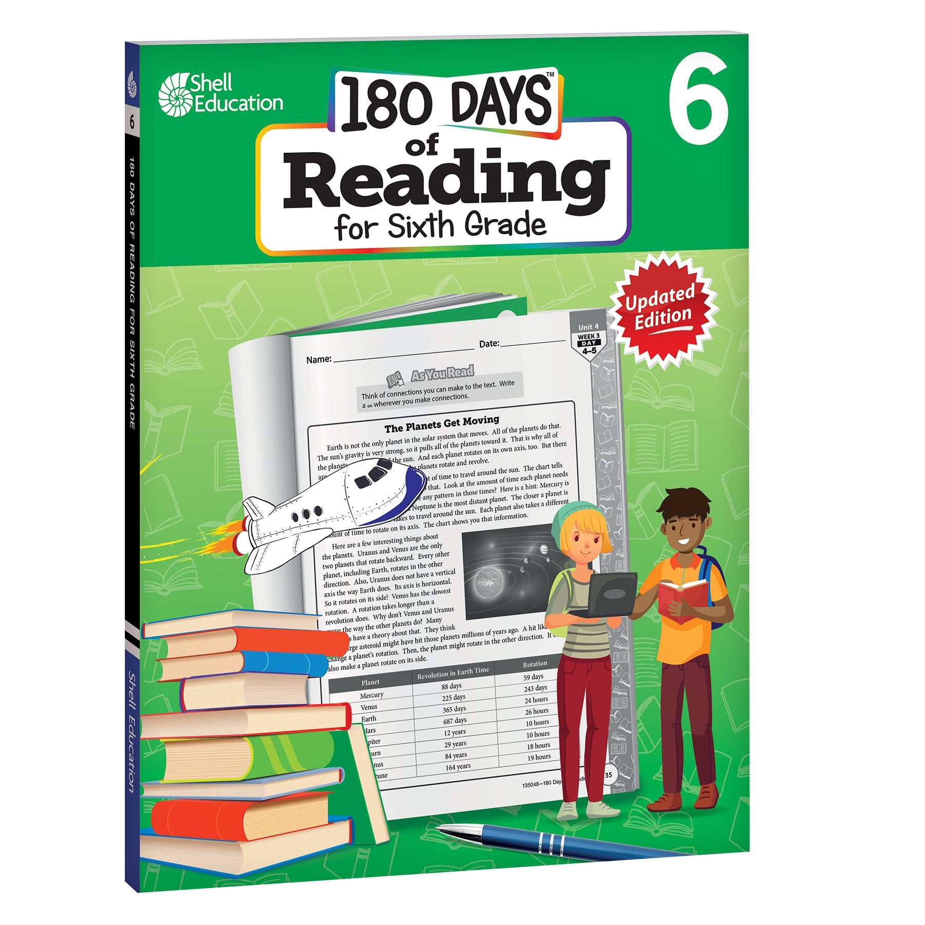 180 Days Reading, Spelling, Language, & Math Grade 6: 4-Book Set