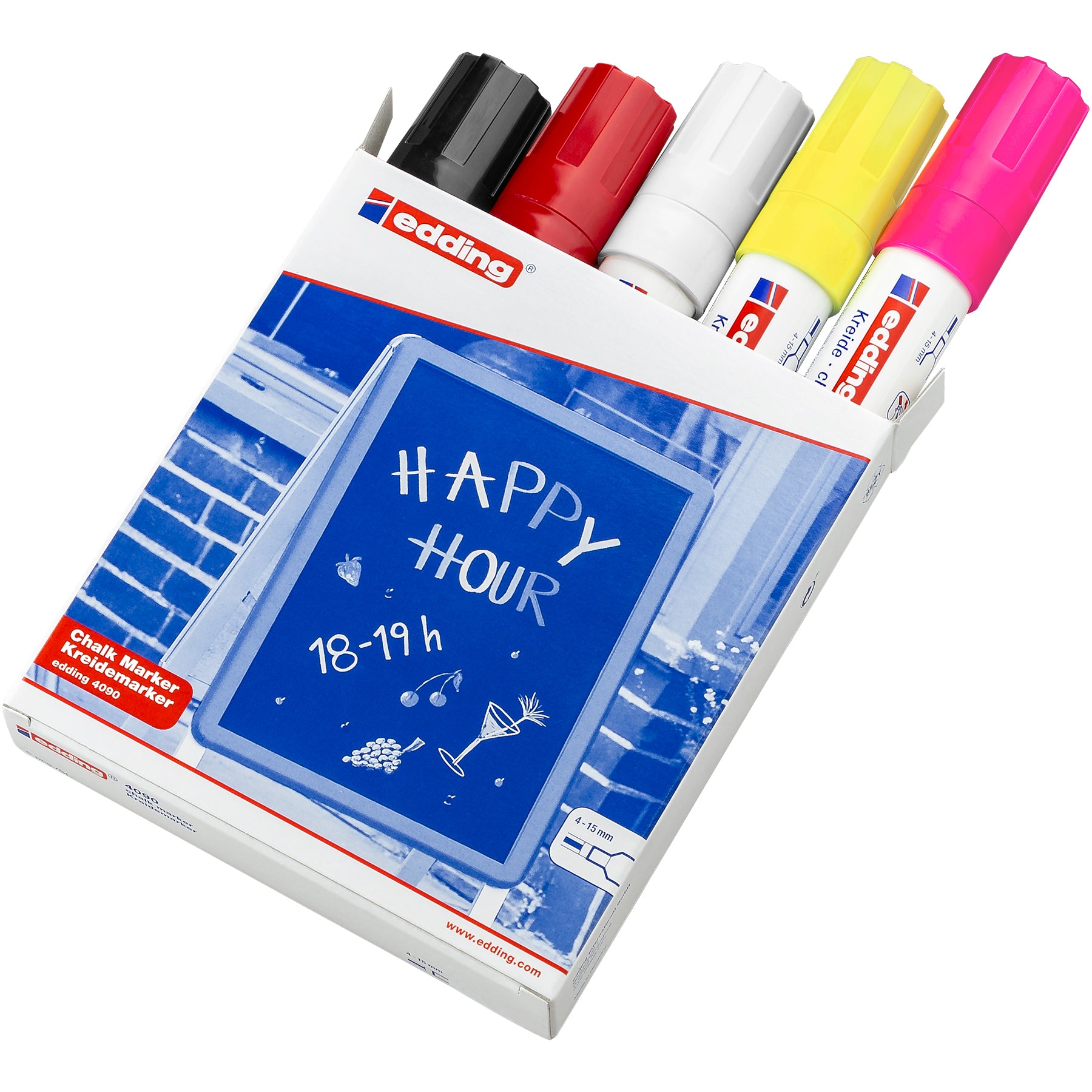 edding 4090 Chalk Marker - Box of 5 - Basic