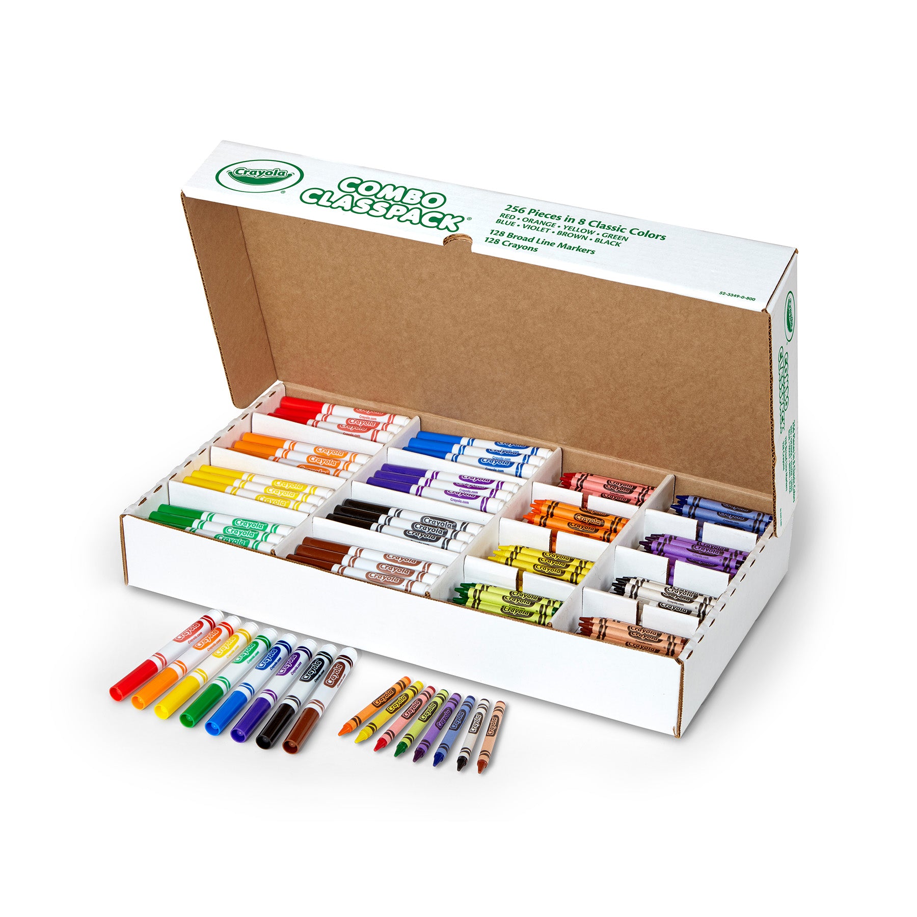 Crayon/Marker Combo Classpack®, 8 Colors, Pack of 256