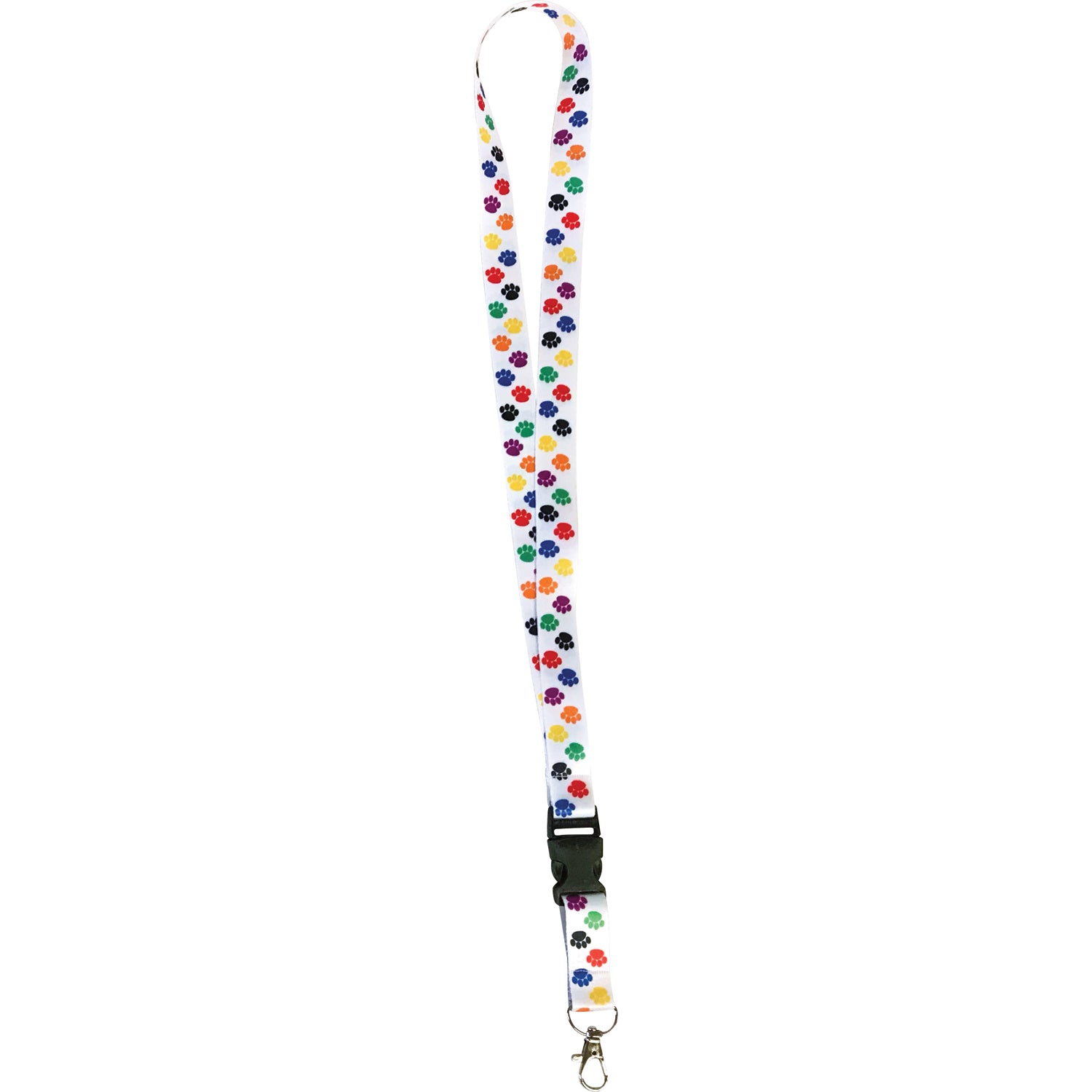 Colorful Paw Prints Lanyard