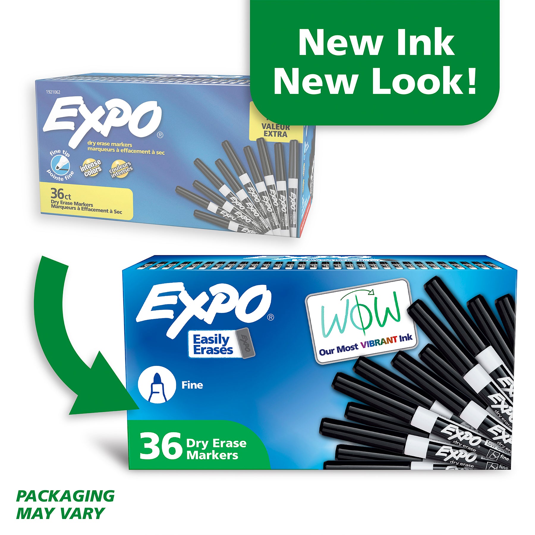 Low Odor Dry Erase Markers, Fine Tip, Black, 36 Count
