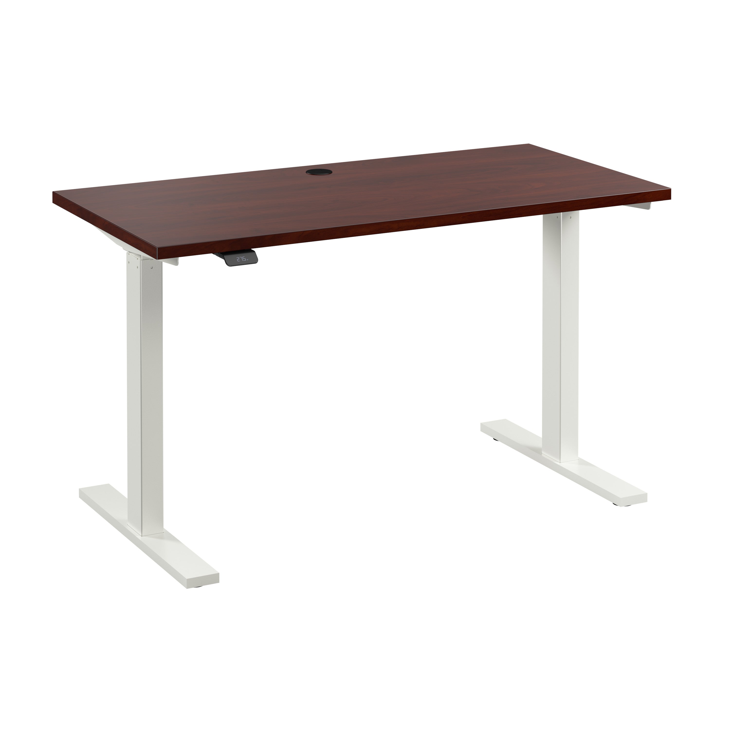 Bush Business Furniture Move 60 Series 48W x 24D Electric Height Adjustable Standing Desk in Hansen Cherry with White Base - 47.6" Width x 23.62" Depth x 27.44" Height