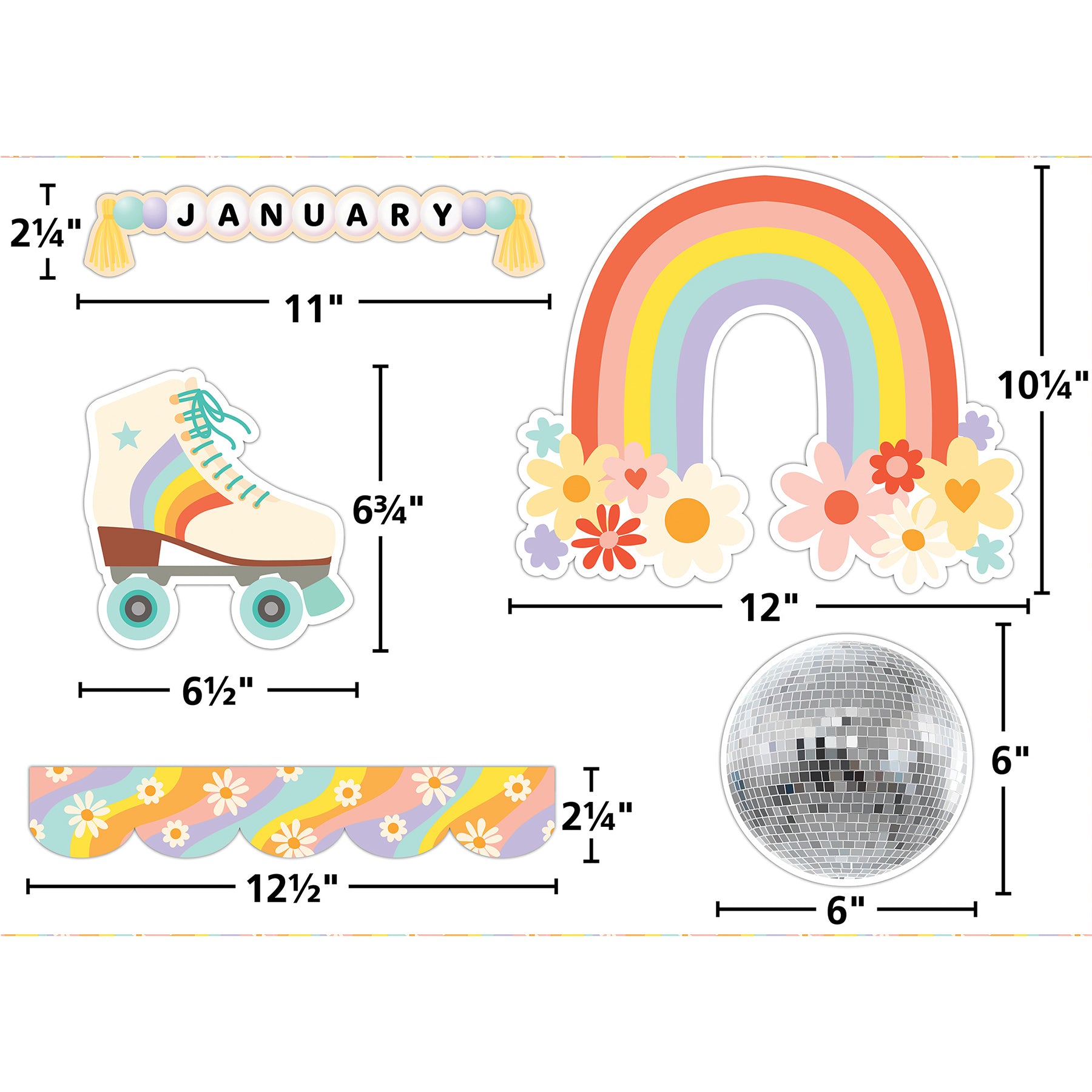 Roller Disco Birthday Create & Decorate Quick Kit, 121 Pieces