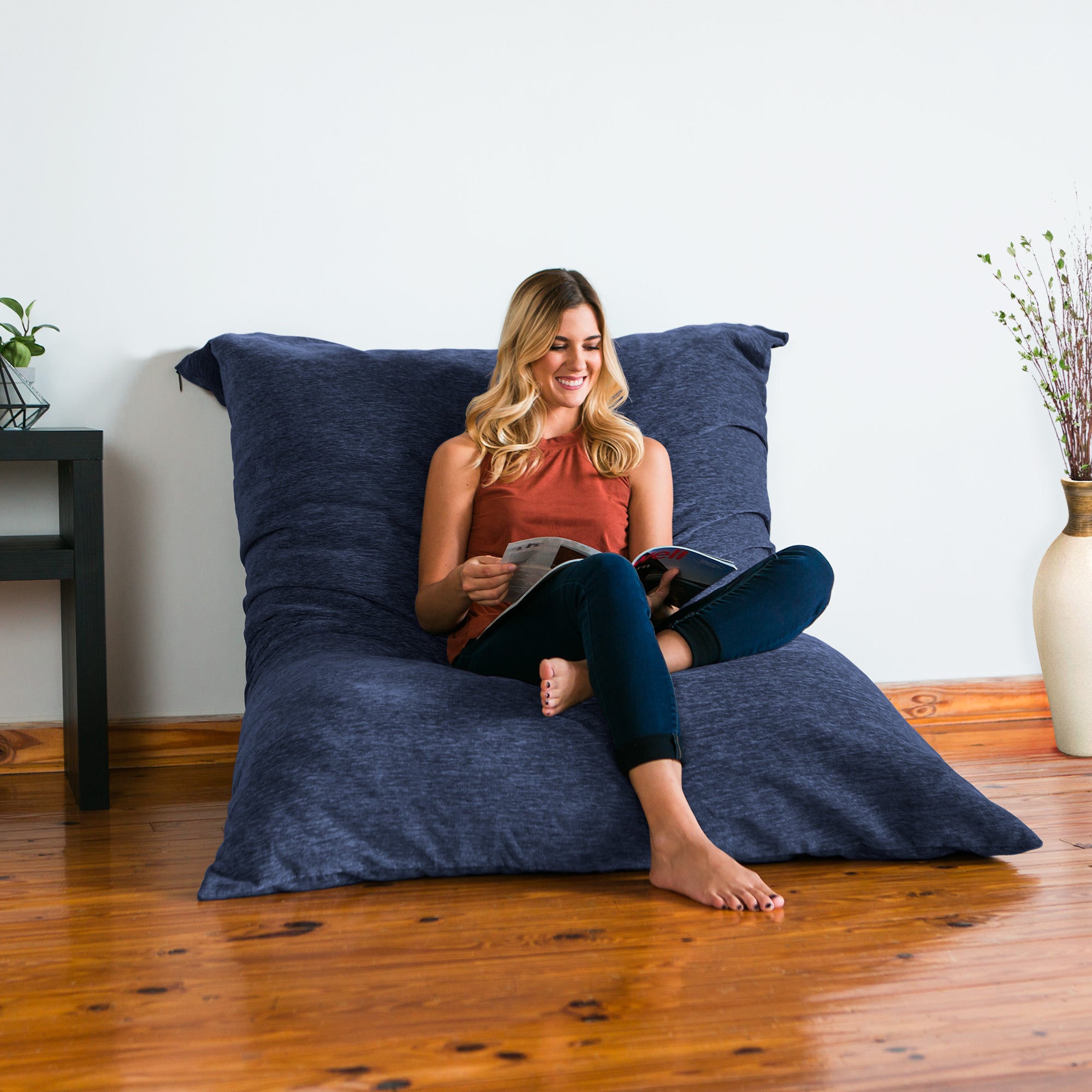 Jaxx Bean Bags Jaxx 5.5 ft Pillow Saxx Bean Bag, Navy Blue