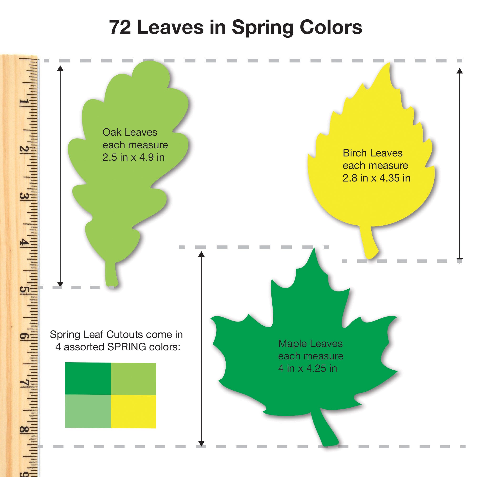 Punch Out Paper Cutouts, Spring Shapes, Leaves, Butterflies & Flowers, 240 Pieces